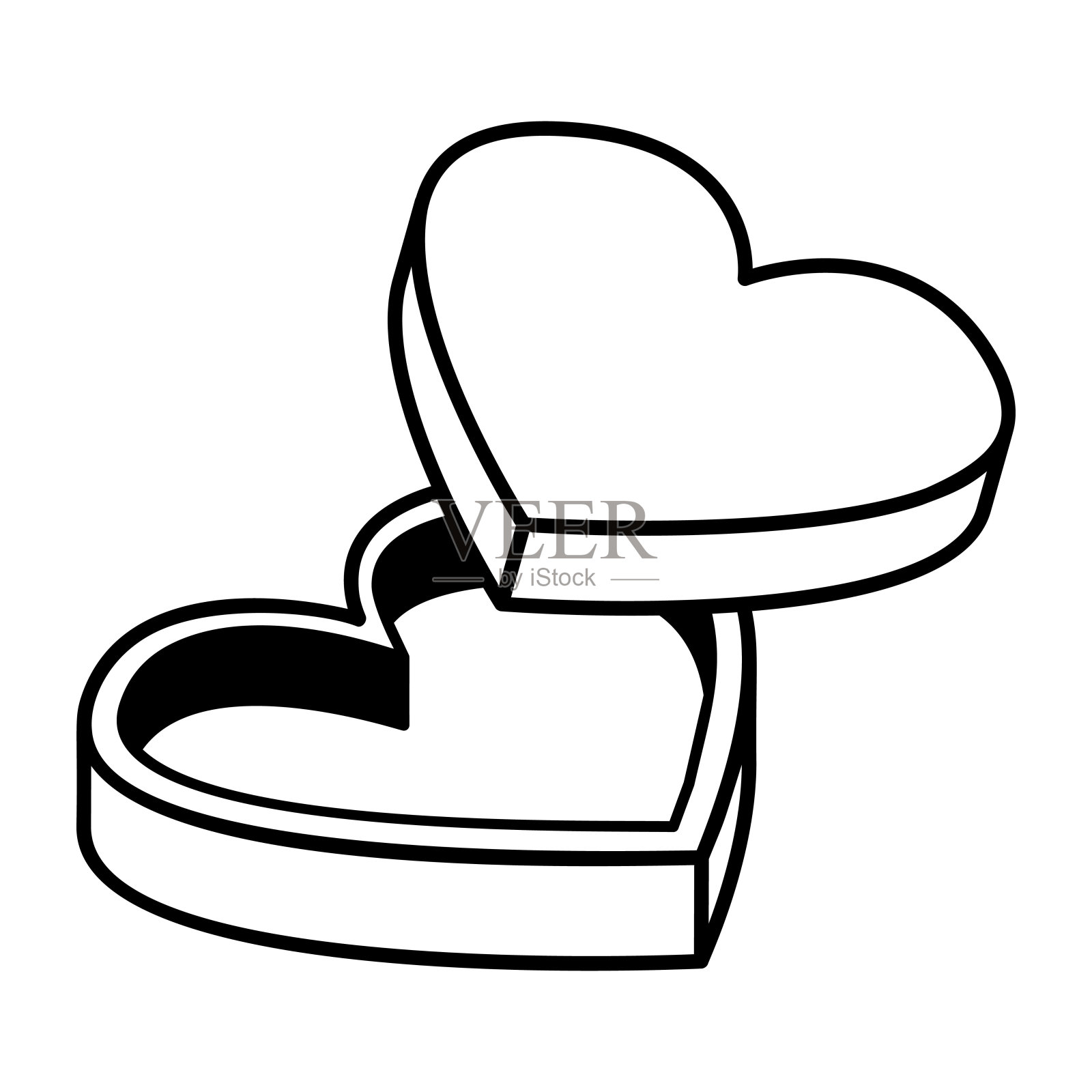 一个心盒等距向量插画图片素材