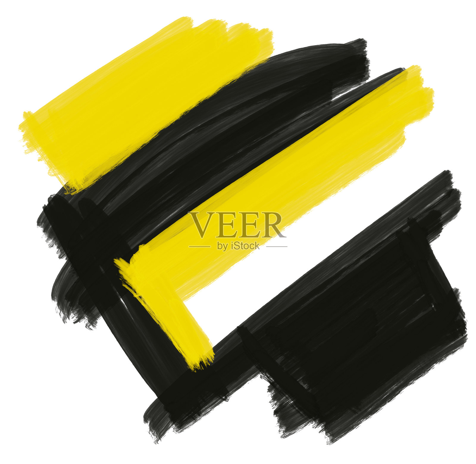 黄黑色图案元素涂鸦素描油画刷纹理背景插画图片素材