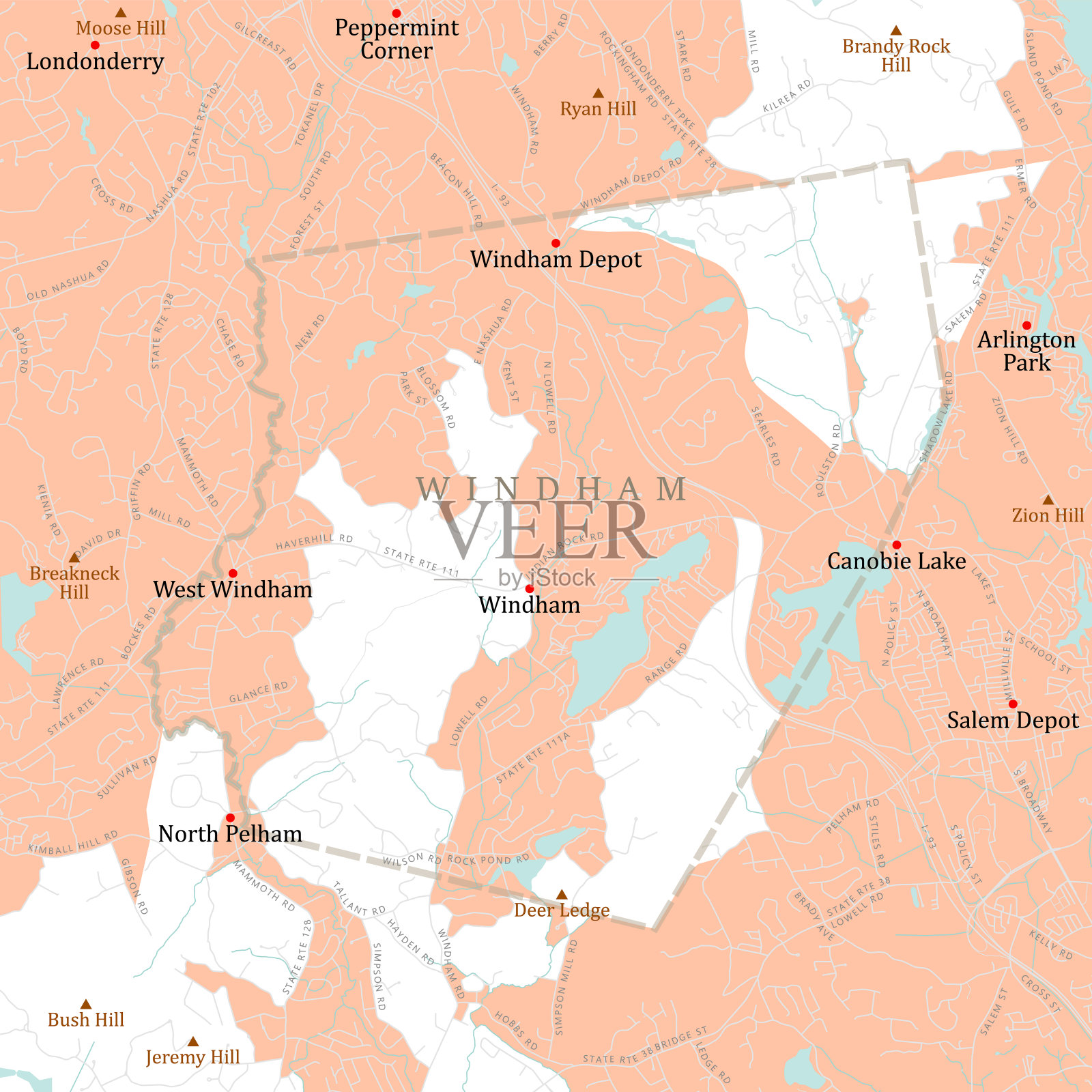 NH罗金厄姆温德姆矢量路线图插画图片素材