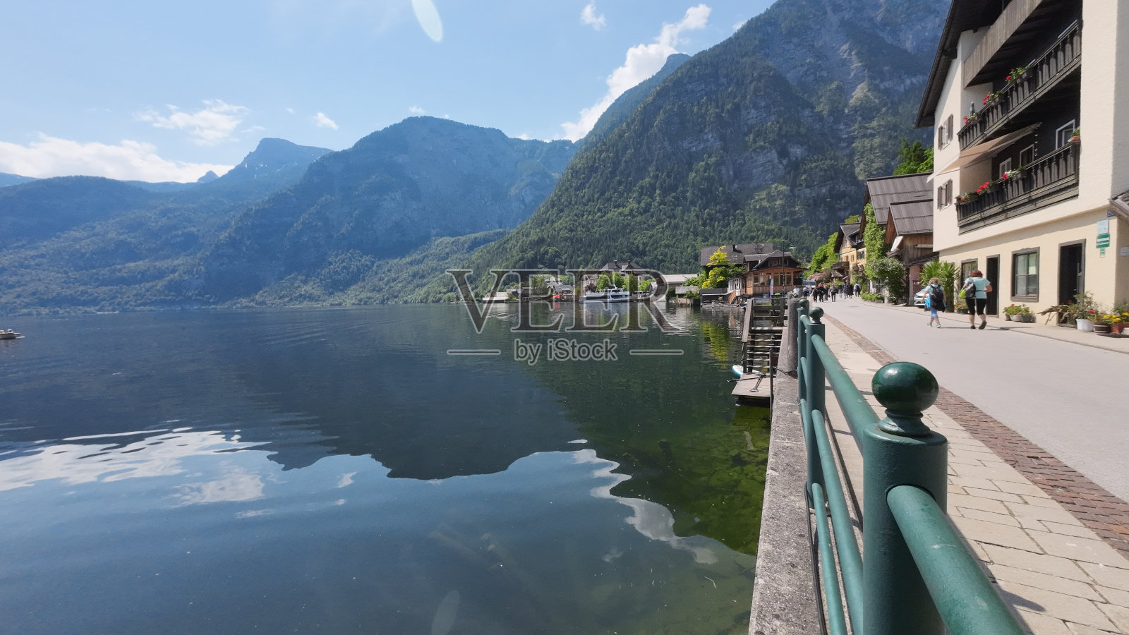 哈尔施塔特镇和湖，奥地利的一个令人惊叹的地方照片摄影图片