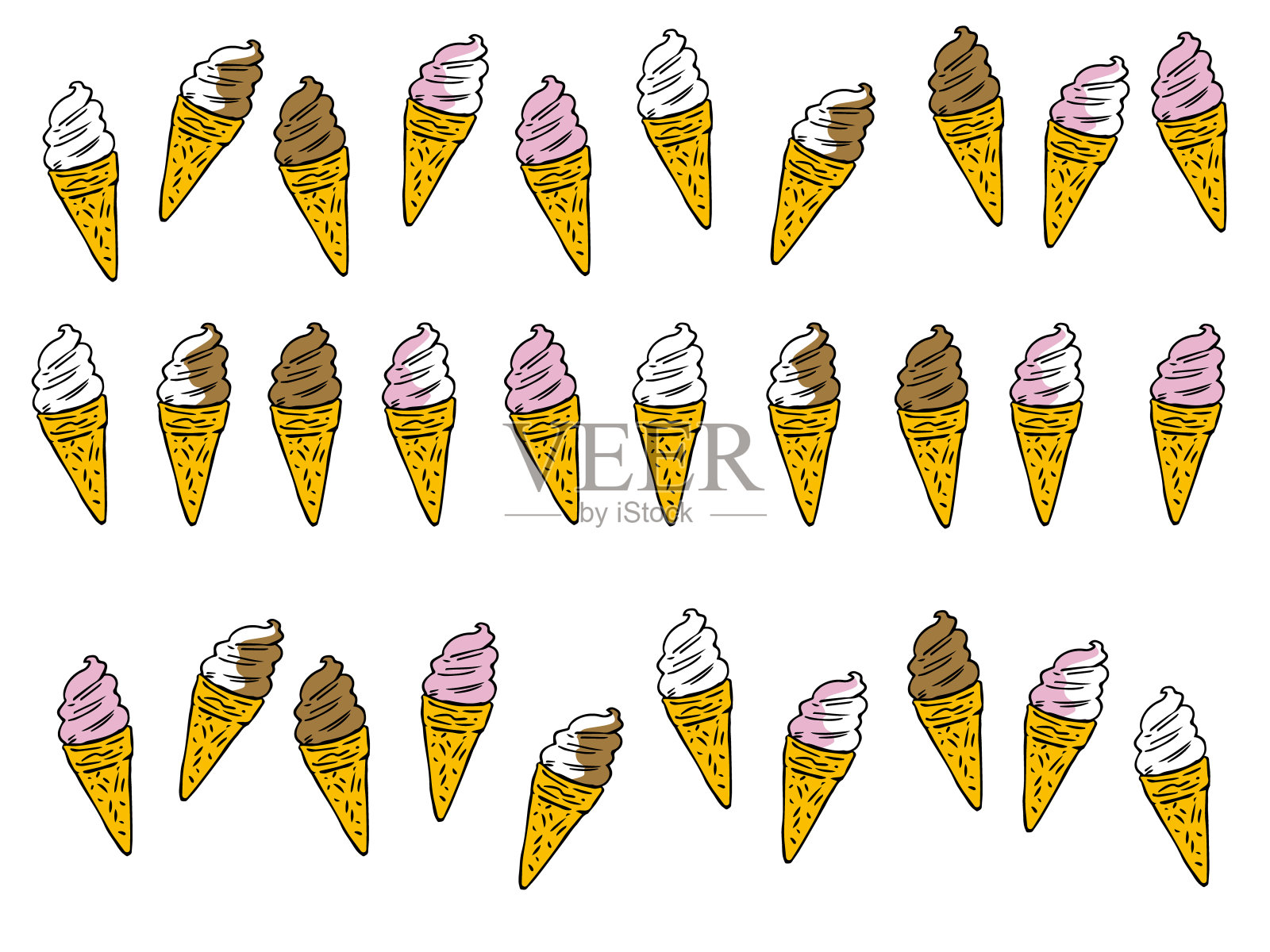 软冰淇淋线/线装饰插画图片素材