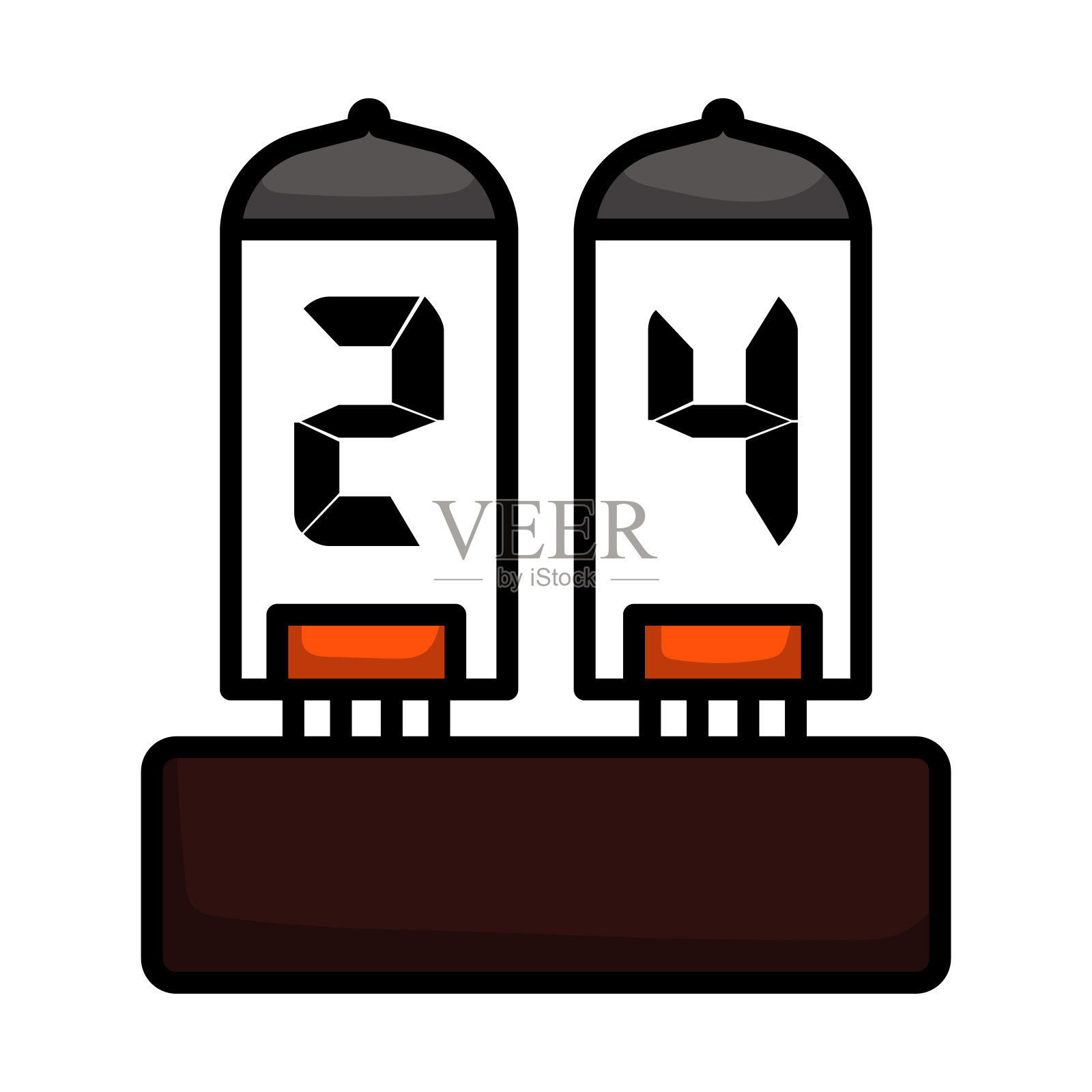 电子数字灯图标设计元素图片