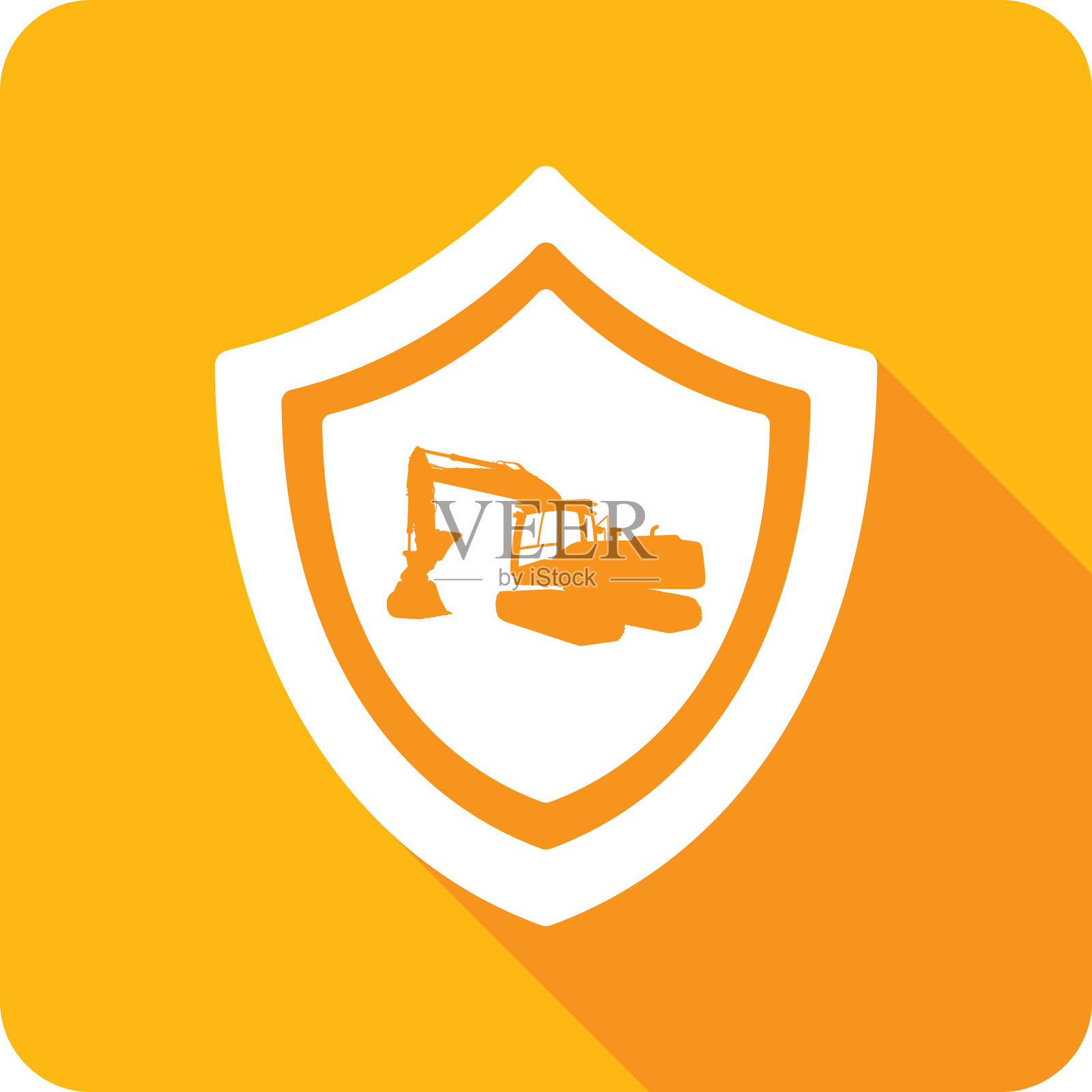 盾铲拖拉机图标剪影插画图片素材