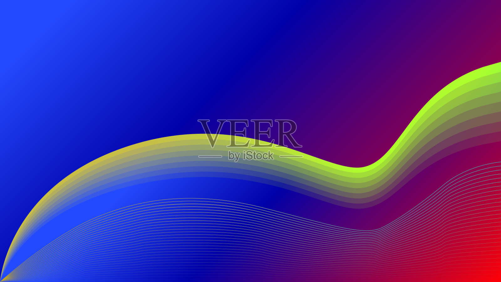 线条和波浪的抽象技术未来主义插图-线条艺术。插画图片素材