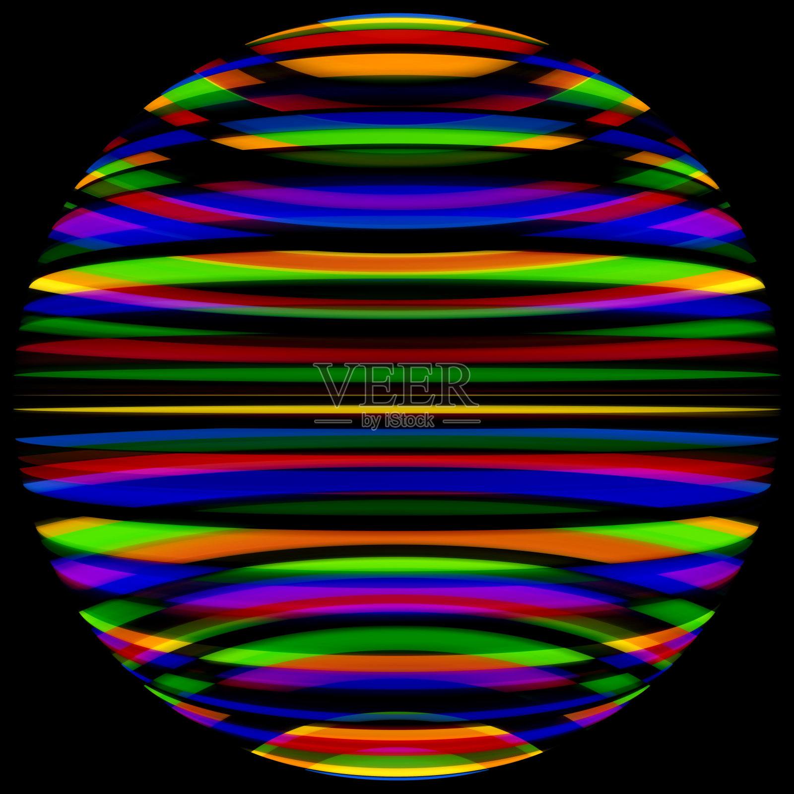 多色条纹球插画图片素材