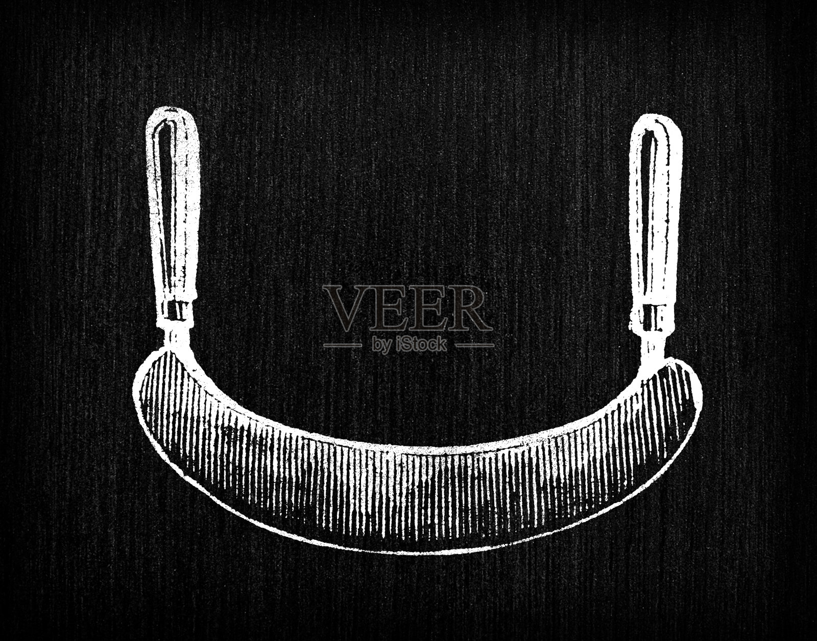 古董雕刻插画:Mezzaluna刀插画图片素材