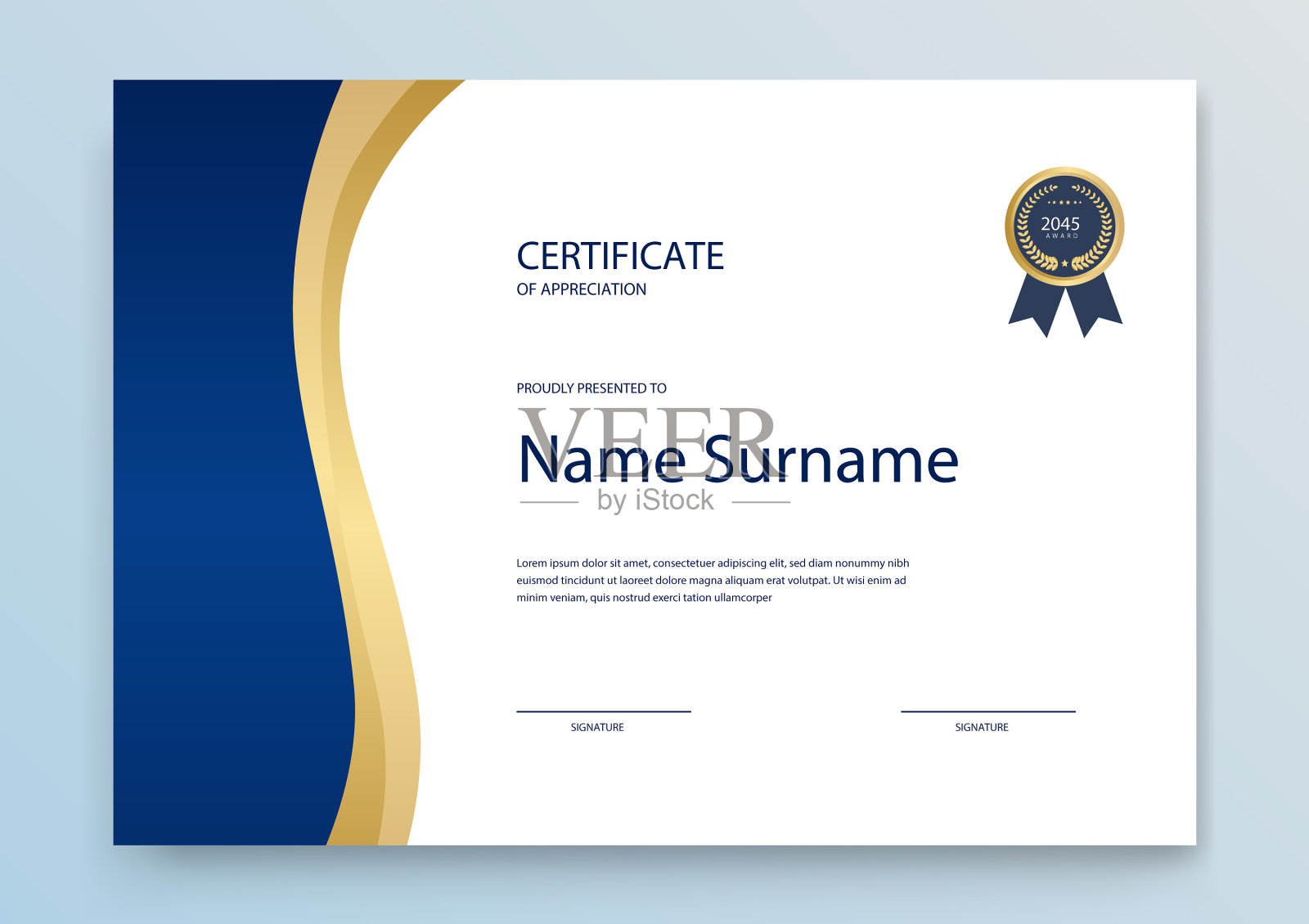 现代设计证书模板文凭或设计模板素材