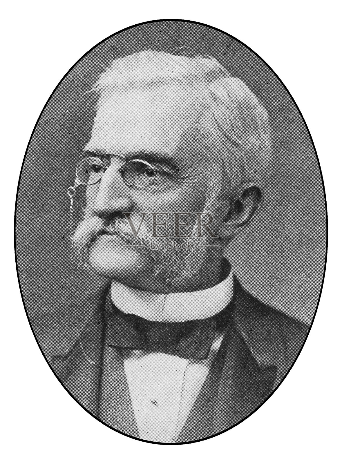 著名纽约人肖像:约翰·亨利·沃什伯恩插画图片素材