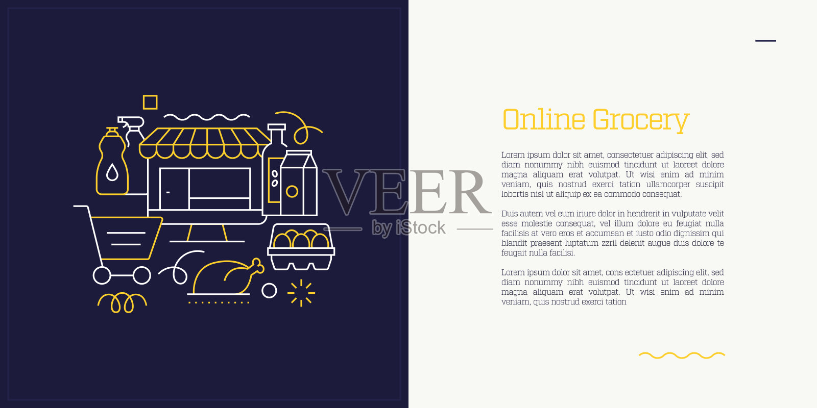 矢量集插图网上杂货店的概念。线条艺术风格的网页，横幅，海报，印刷等背景设计。矢量插图。插画图片素材