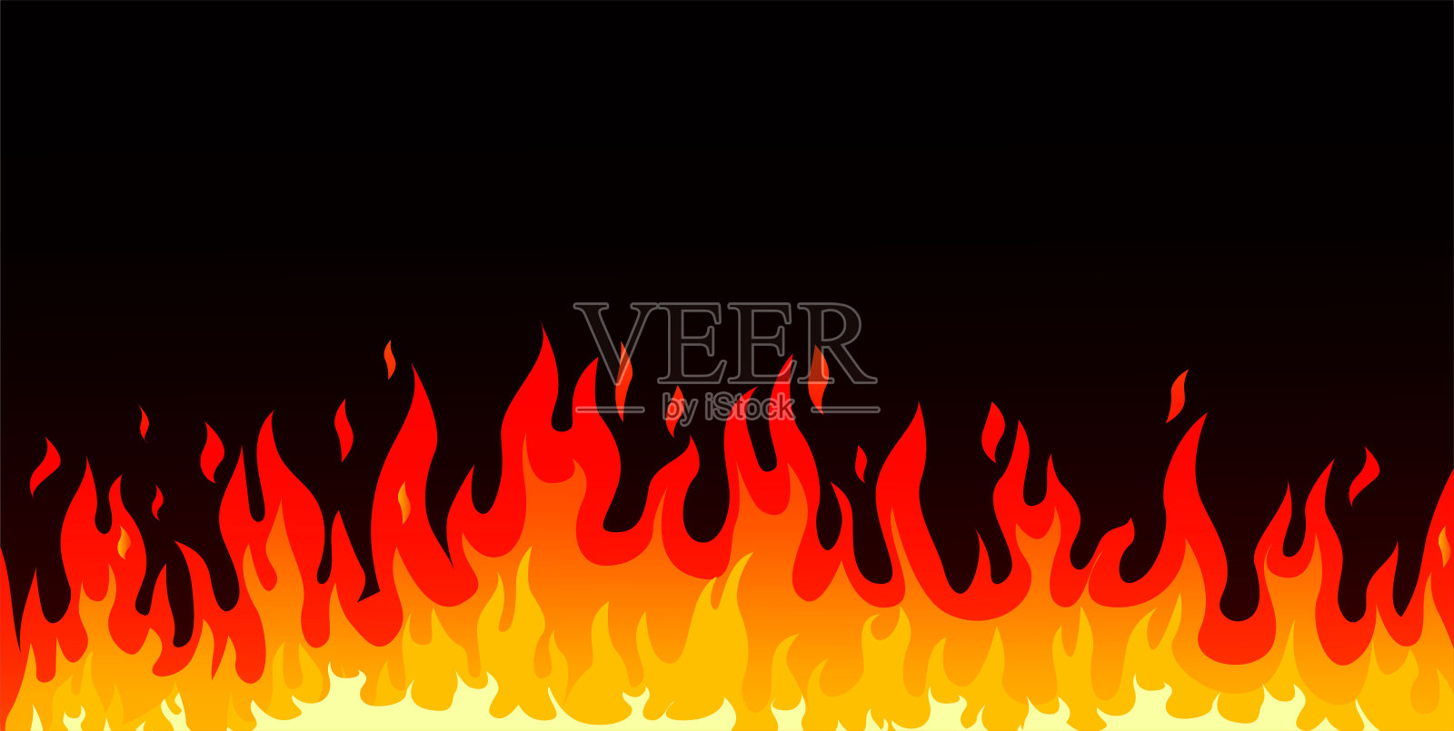 卡通火焰设置孤立的白色背景插画图片素材