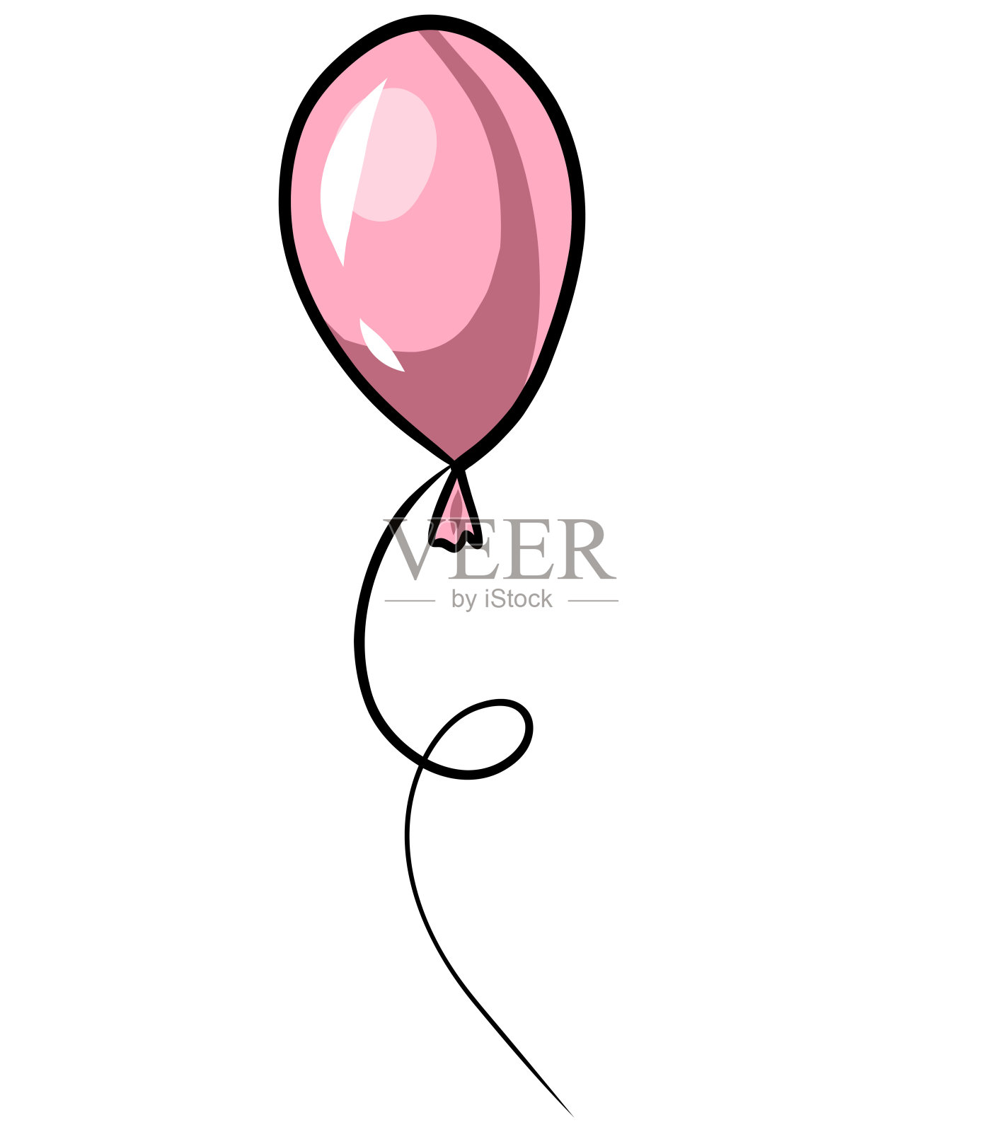 粉红色的球。节日气球。矢量图EPS10插画图片素材