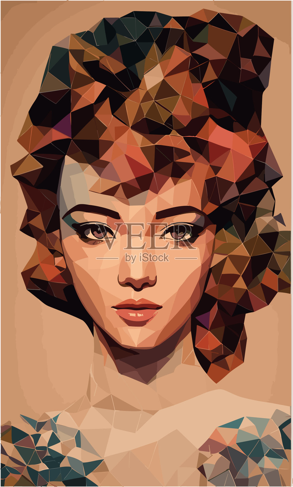 美女孤低插画图片素材