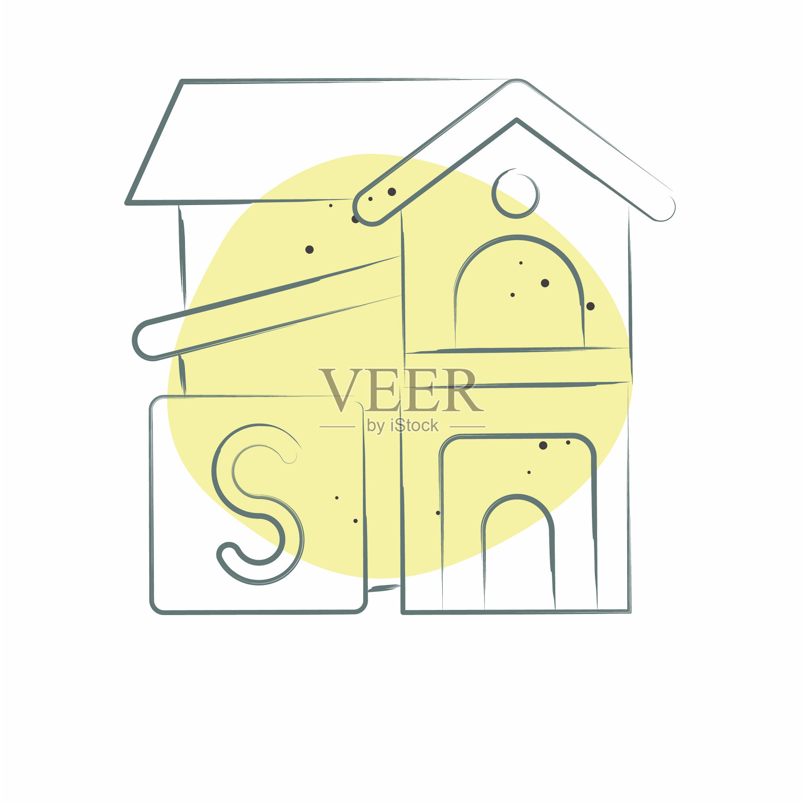 出租房间图标与住宿符号相关插画图片素材