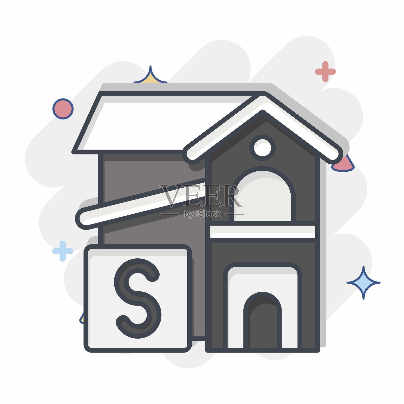 出租房间图标与住宿符号相关插画图片素材