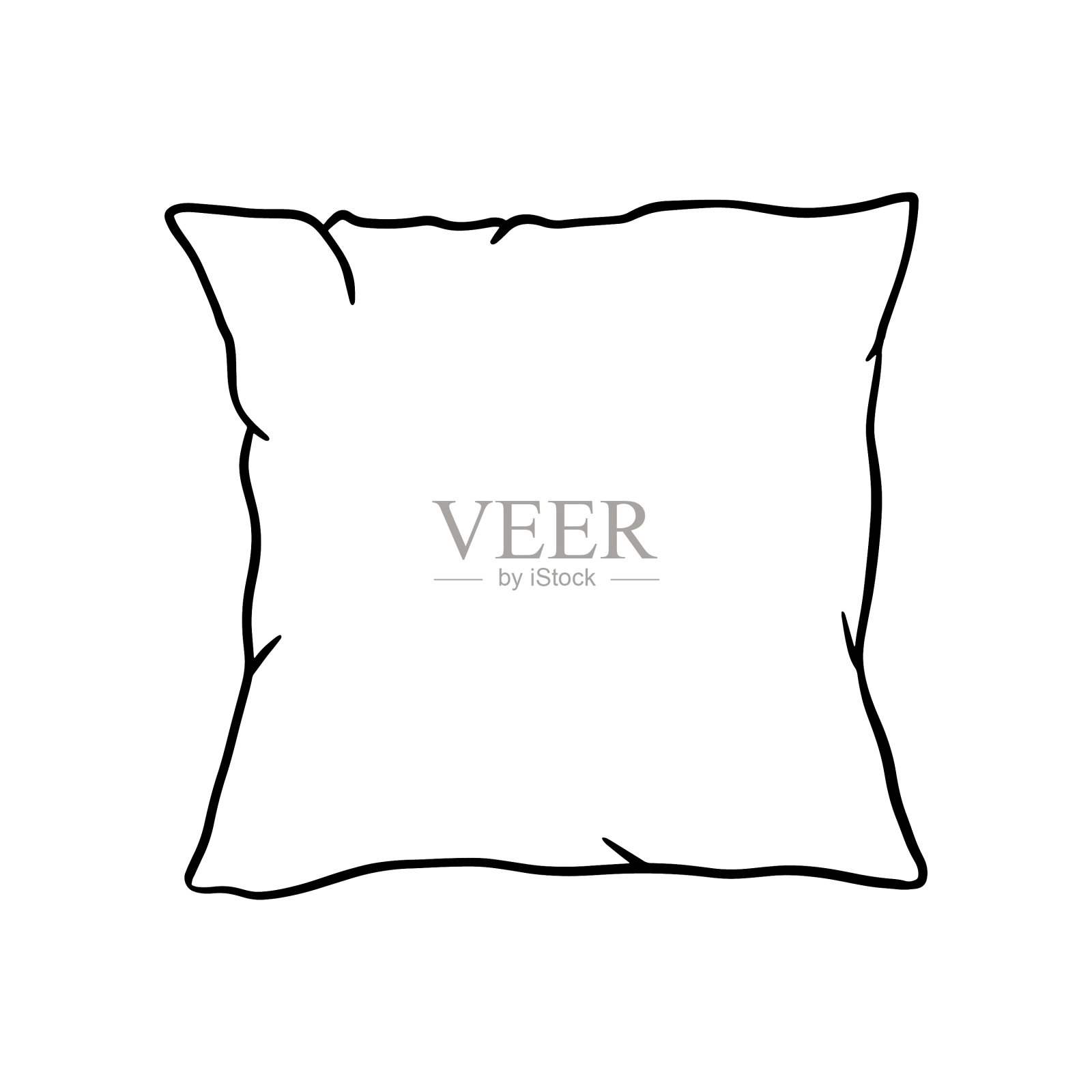 枕头轮廓图标涂鸦素描孤立插画图片素材