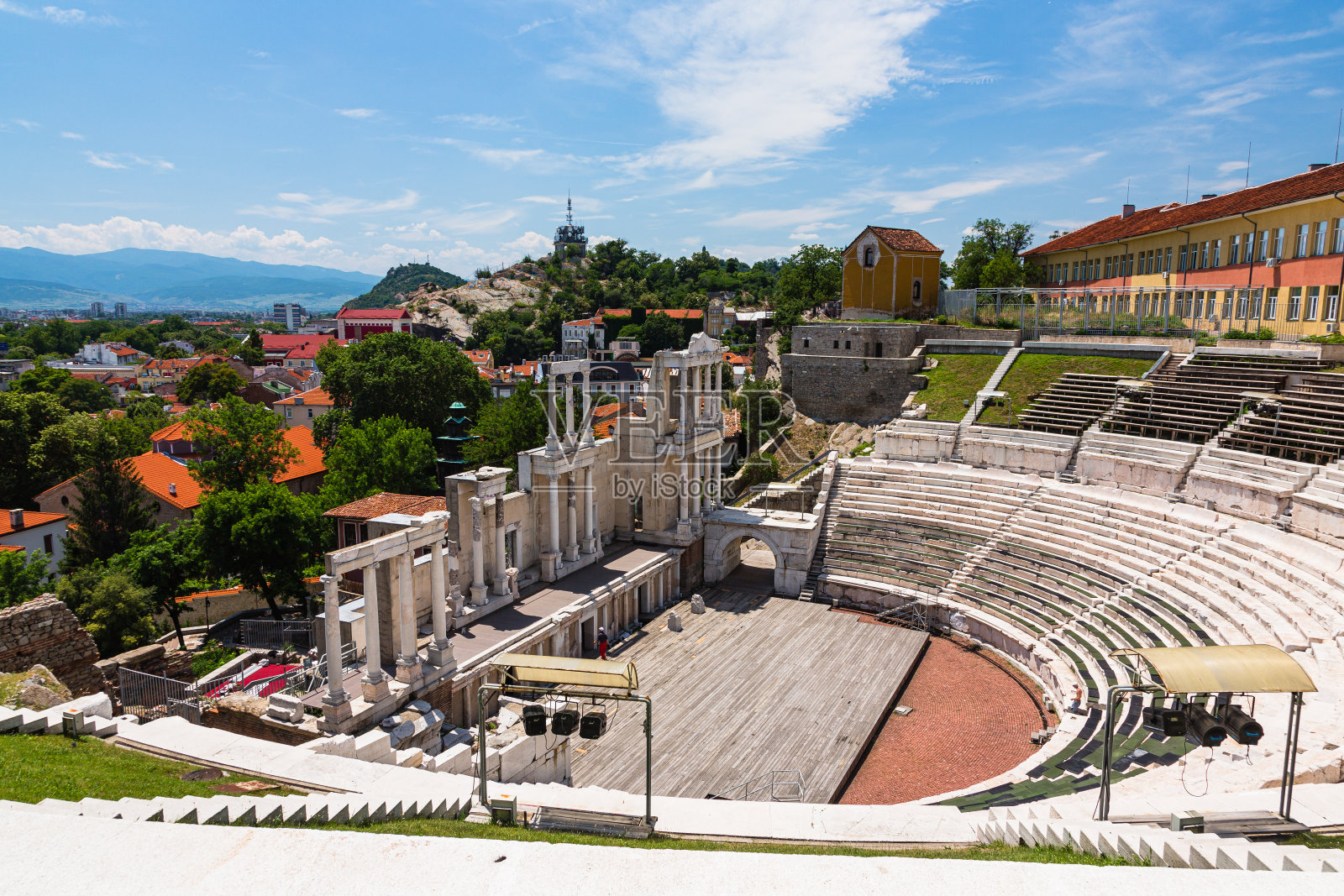 保加利亚普罗夫迪夫的罗马剧院照片摄影图片