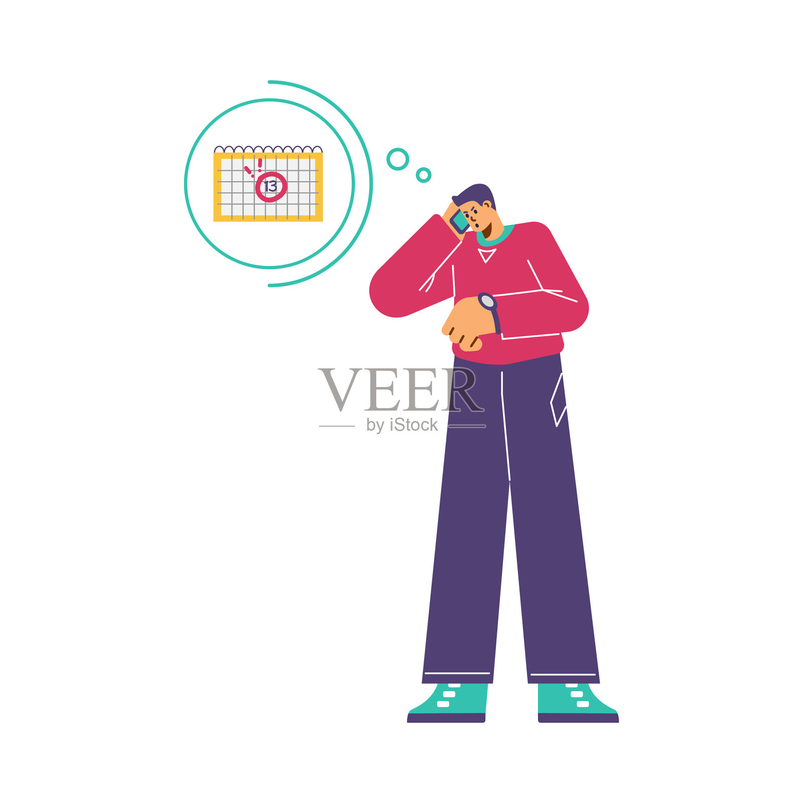 涂鸦的人心烦意乱设计元素图片