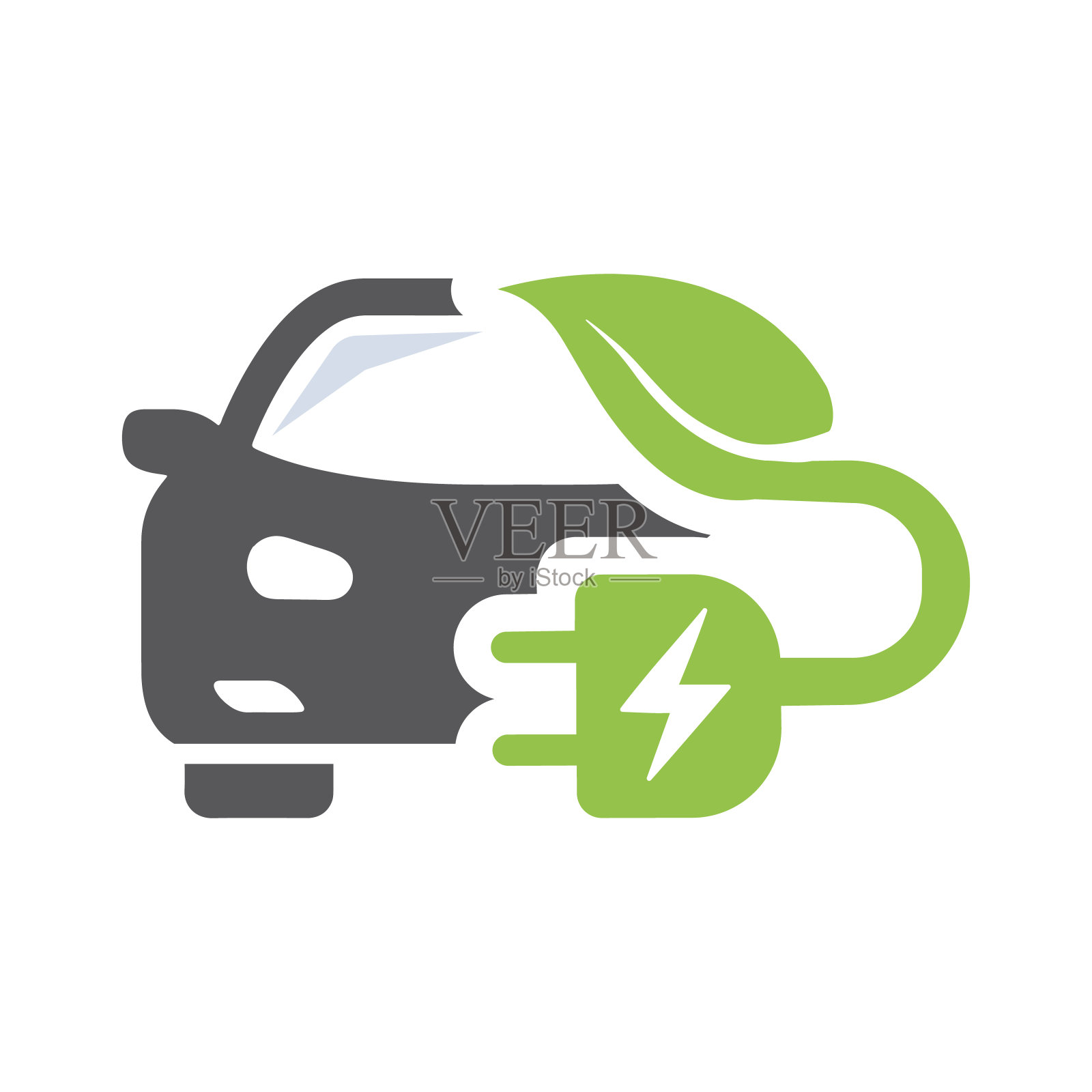 生态汽车，标志，设计，矢量，贴纸。插画图片素材
