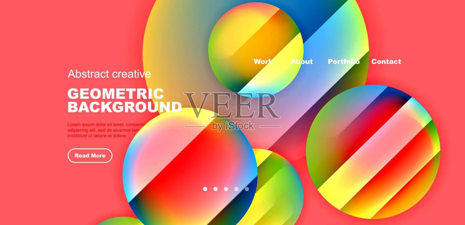 五颜六色的闪亮和光滑的圆圈抽象插画图片素材