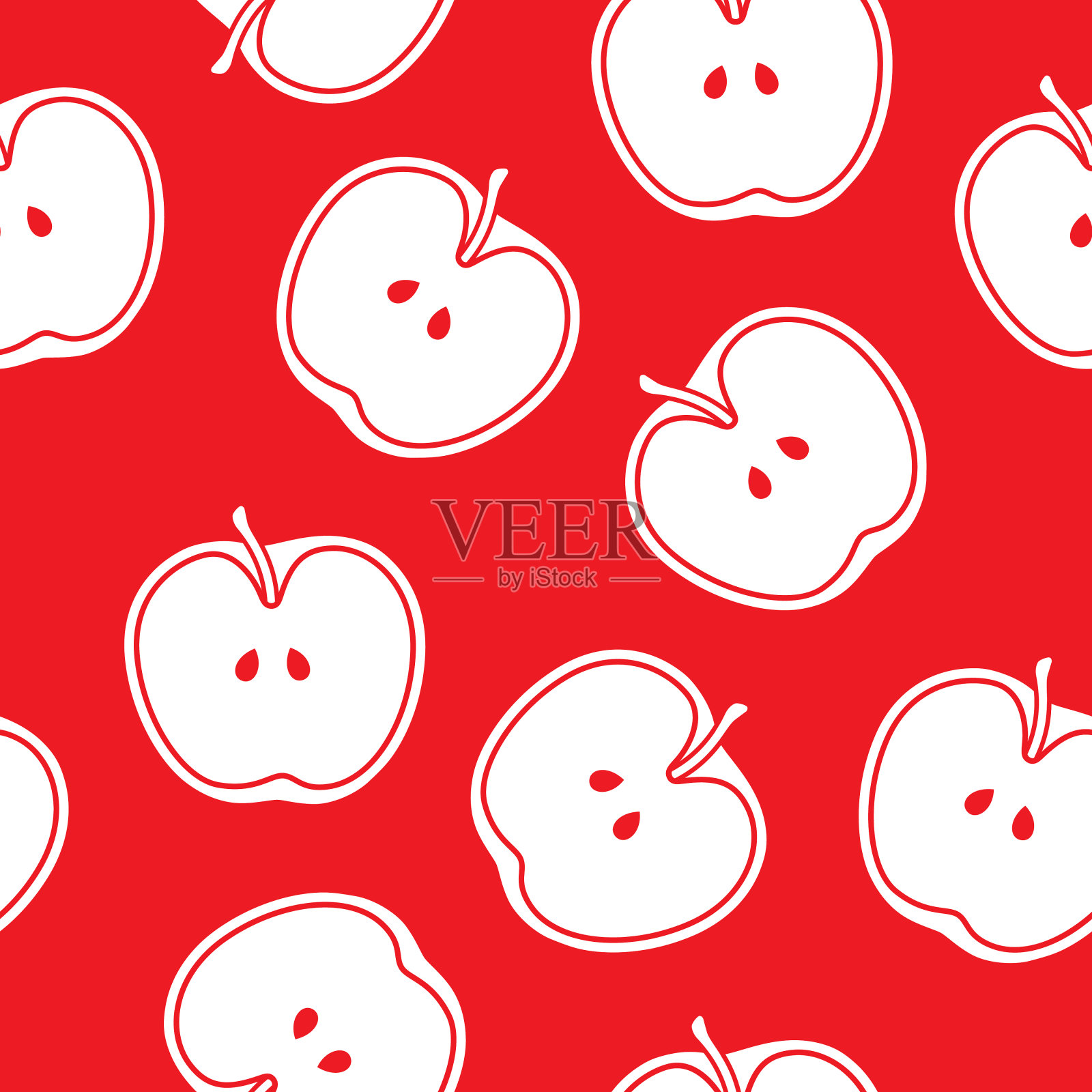 苹果切半模式剪影设计元素图片