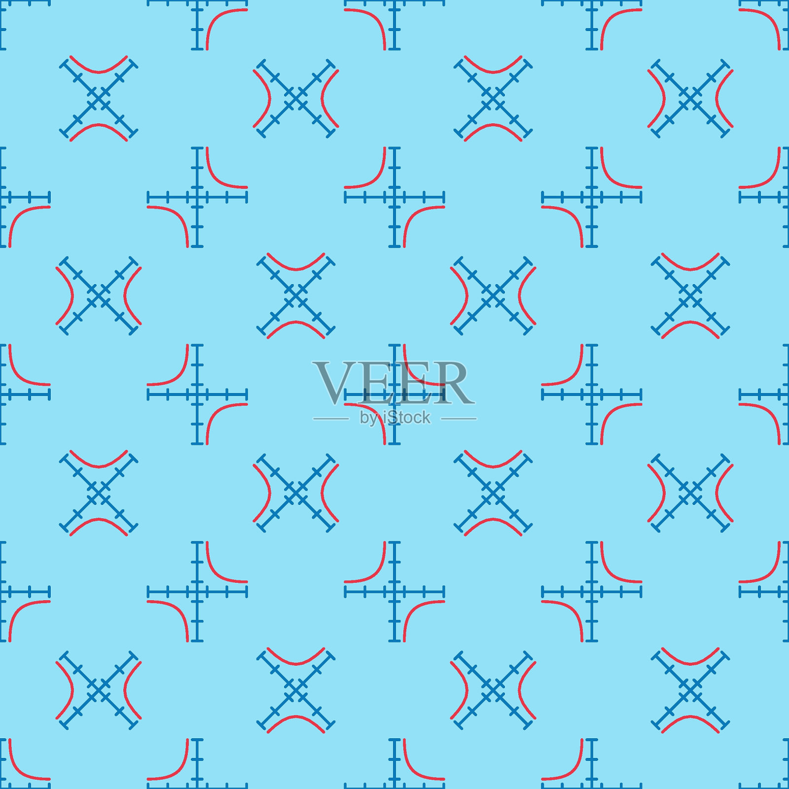 数学图形矢量概念蓝色无缝图案插画图片素材