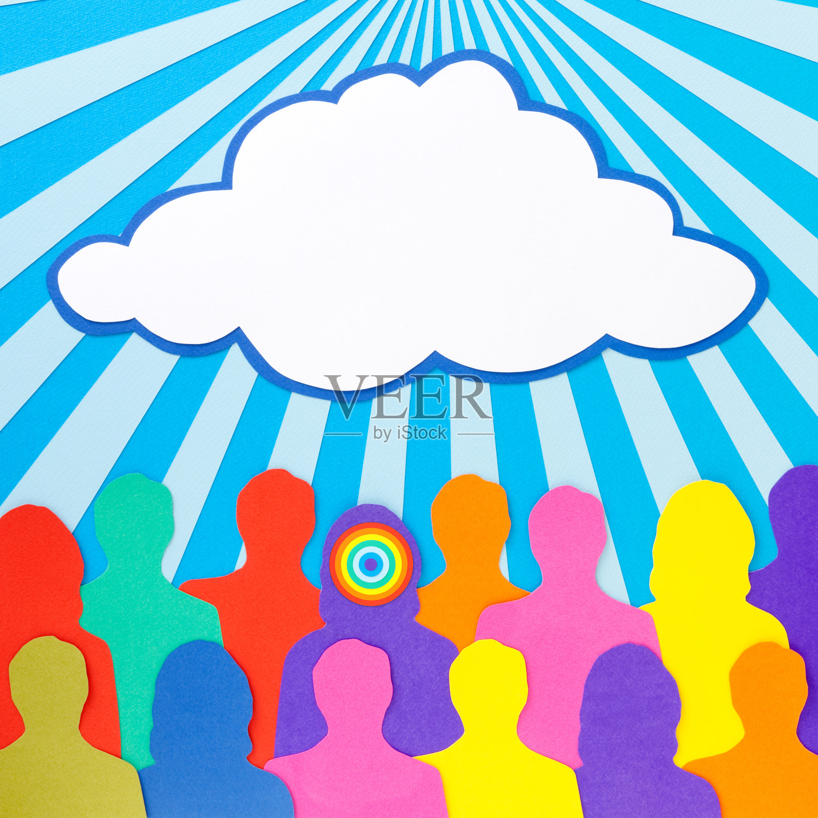 彩云下的彩虹女人插画图片素材