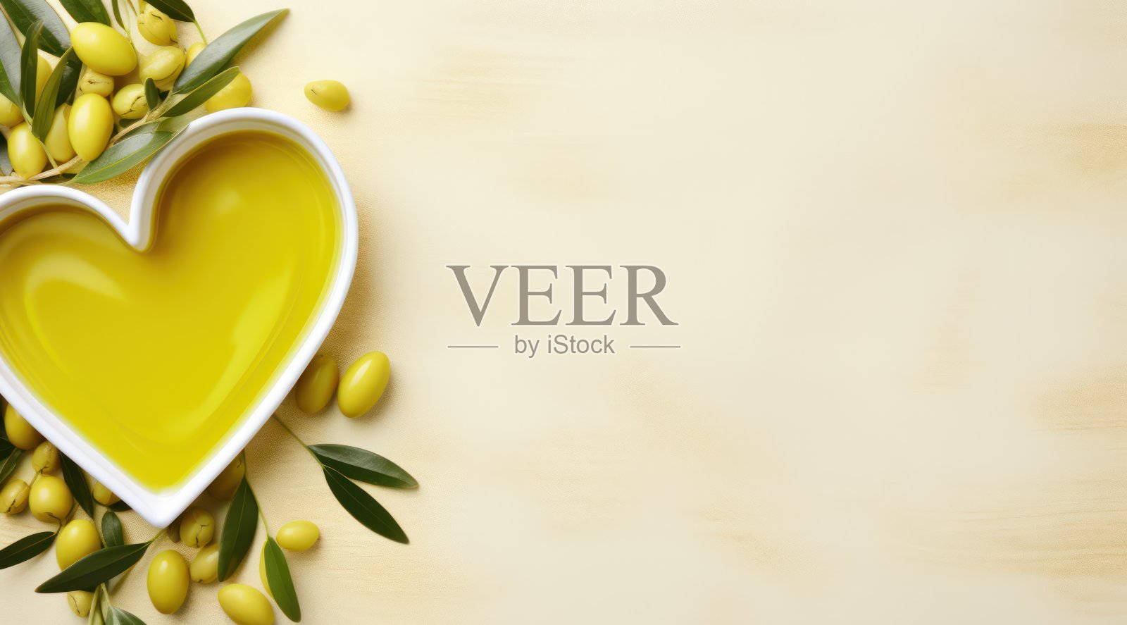 橄榄油和心脏照片摄影图片