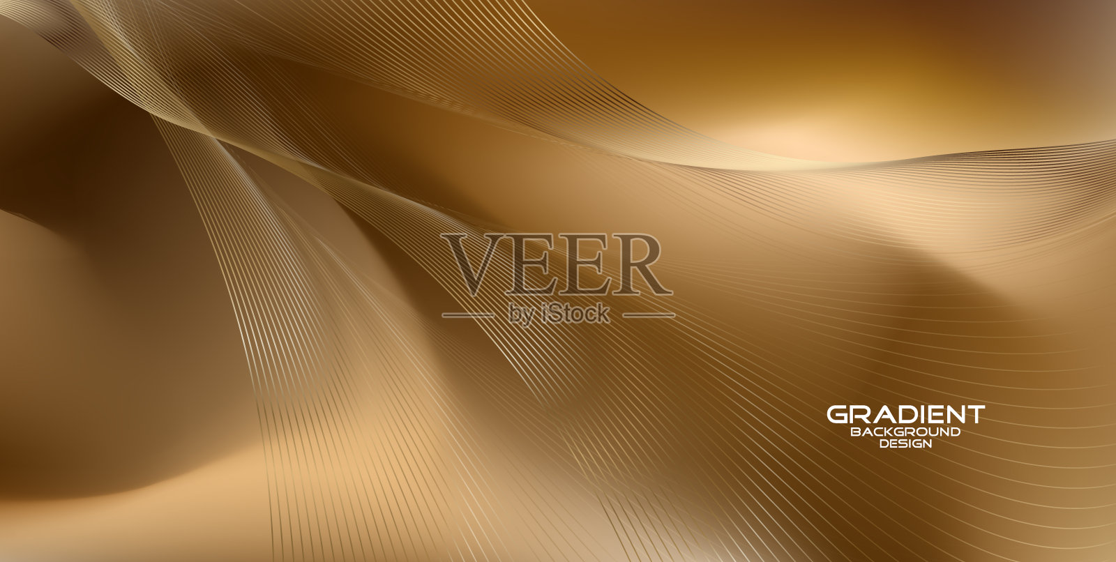 矢量豪华背景与波浪线设计。插画图片素材