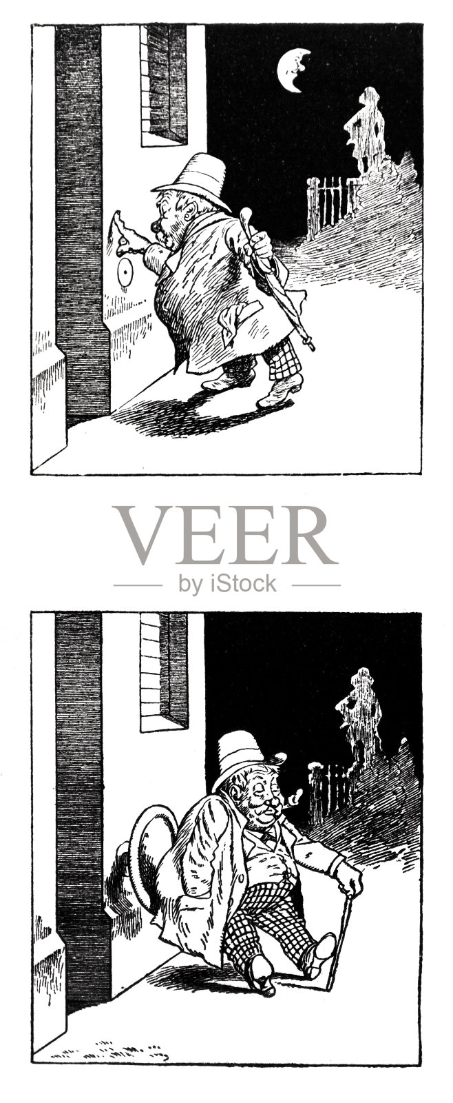 醉酒的高年级学生不知道该去哪里插画图片素材