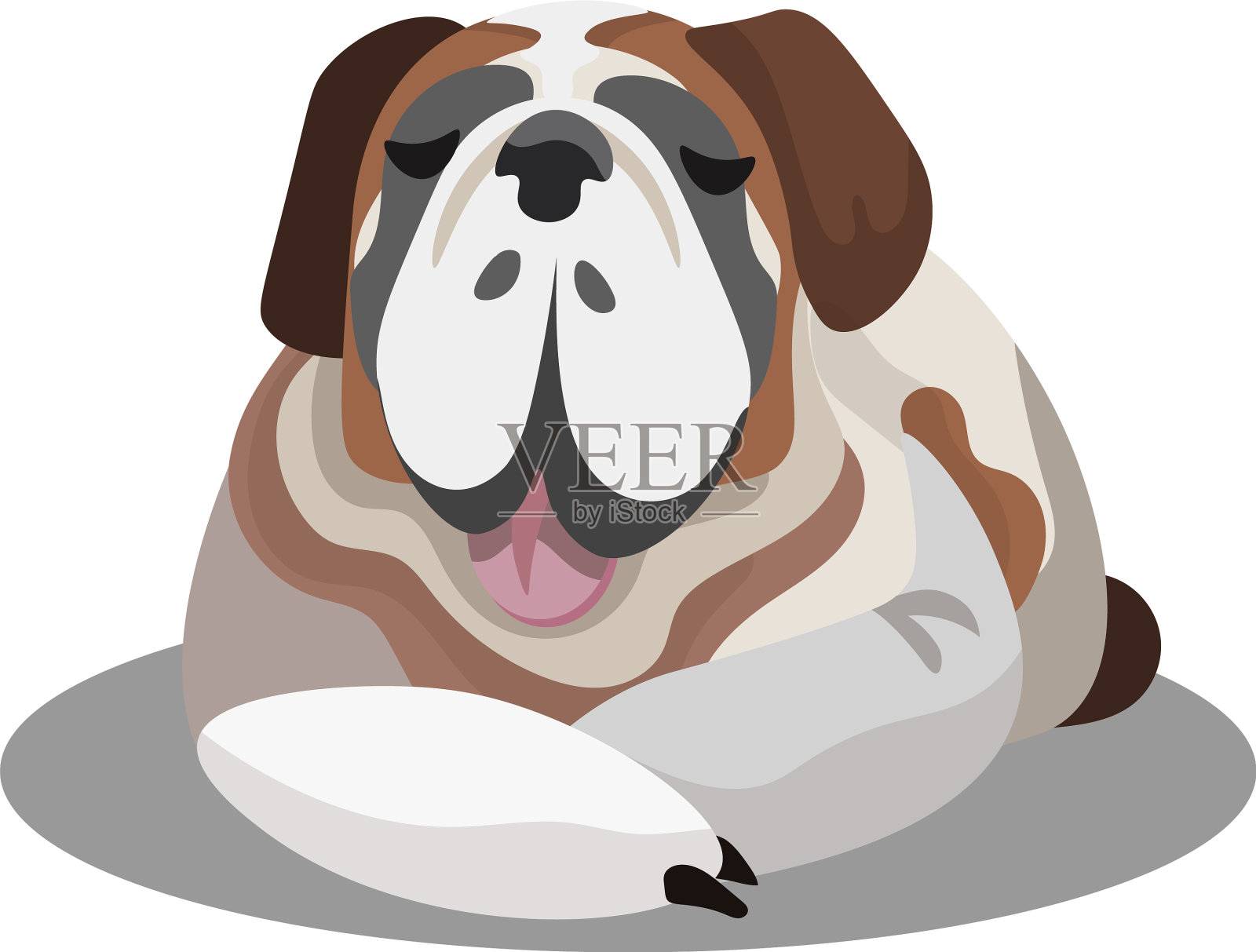 英国斗牛犬光栅在平设计元素图片