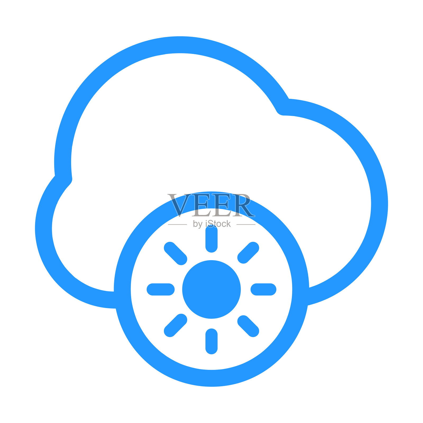 清洁简单的云图标隔离在白色背景插画图片素材