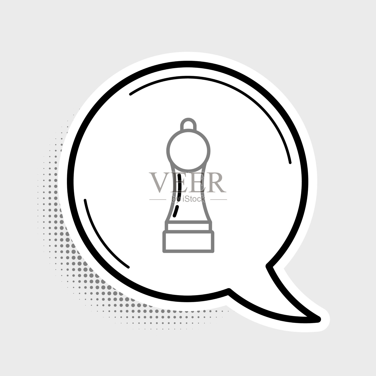 线椒图标孤立在灰色背景插画图片素材