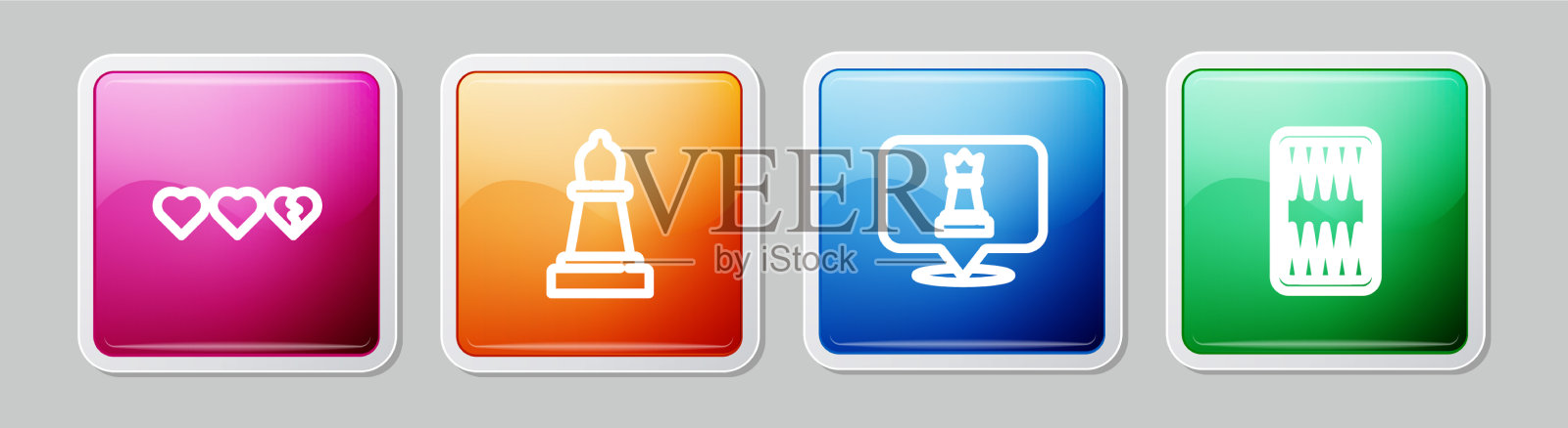 在下棋和西洋双陆棋时设置红心线图标素材