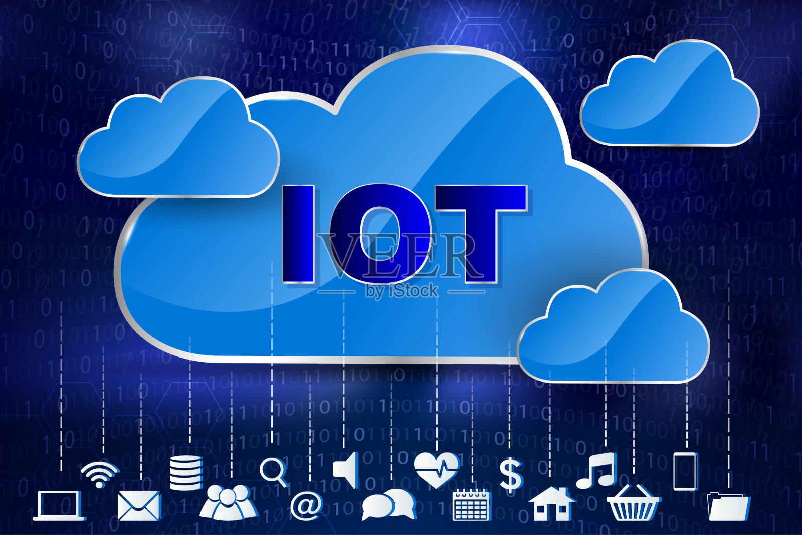 数字数据云插画图片素材