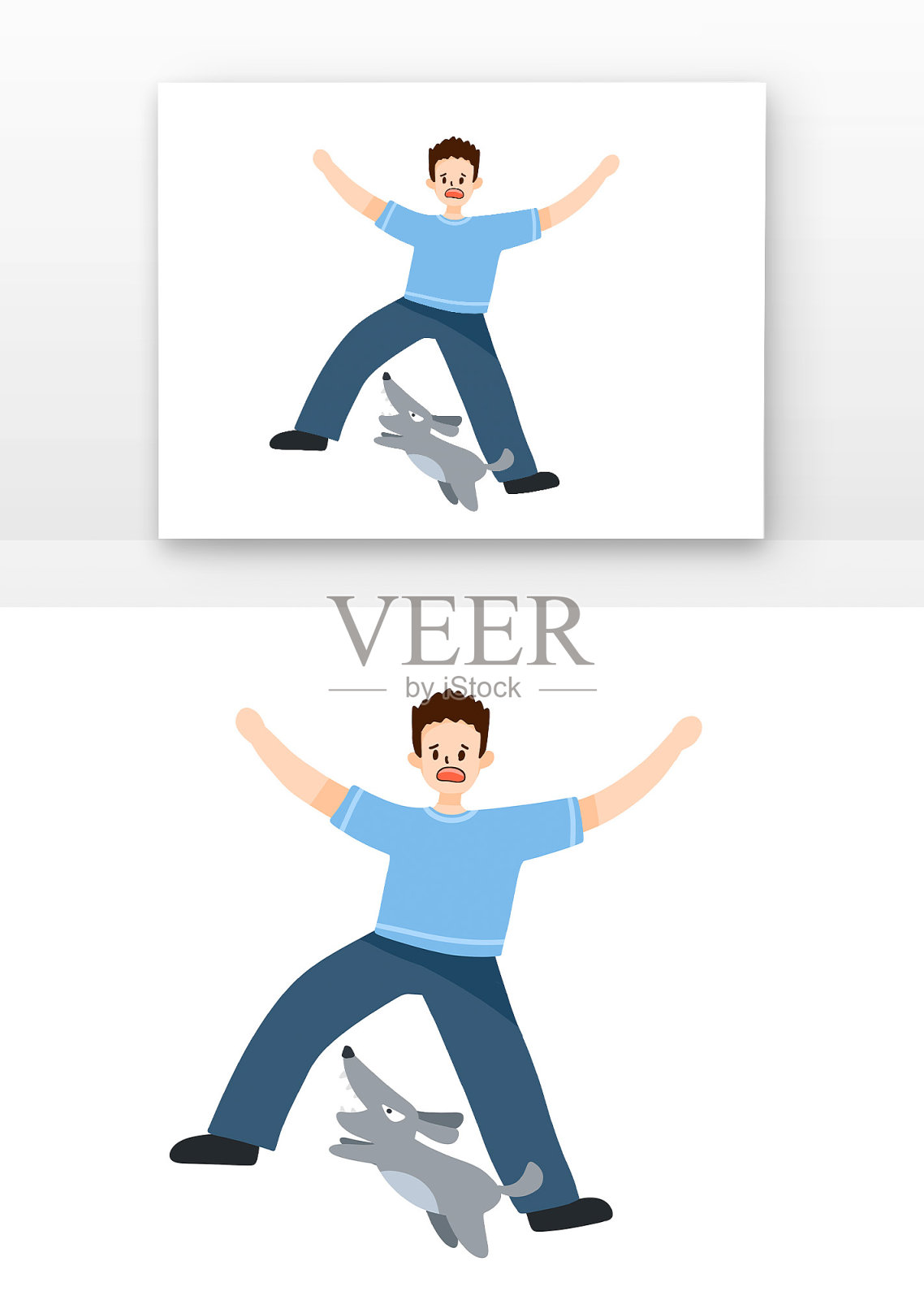 漫画预防狂犬病人物设计元素图片