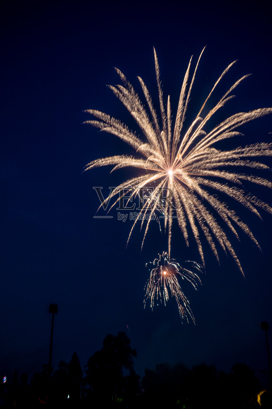 双重爆发的色彩:庆祝加拿大日在温尼伯的夜空照片摄影图片