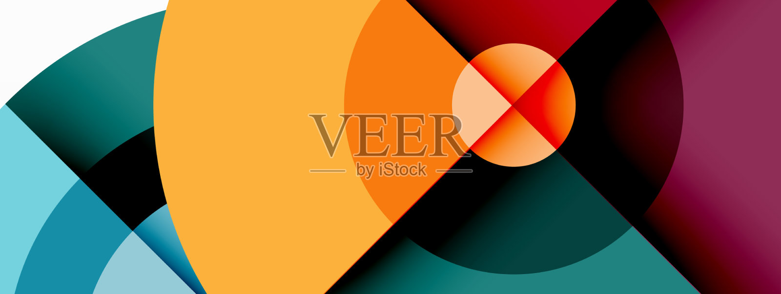 带阴影的圆圈时髦的最小几何设计模板素材