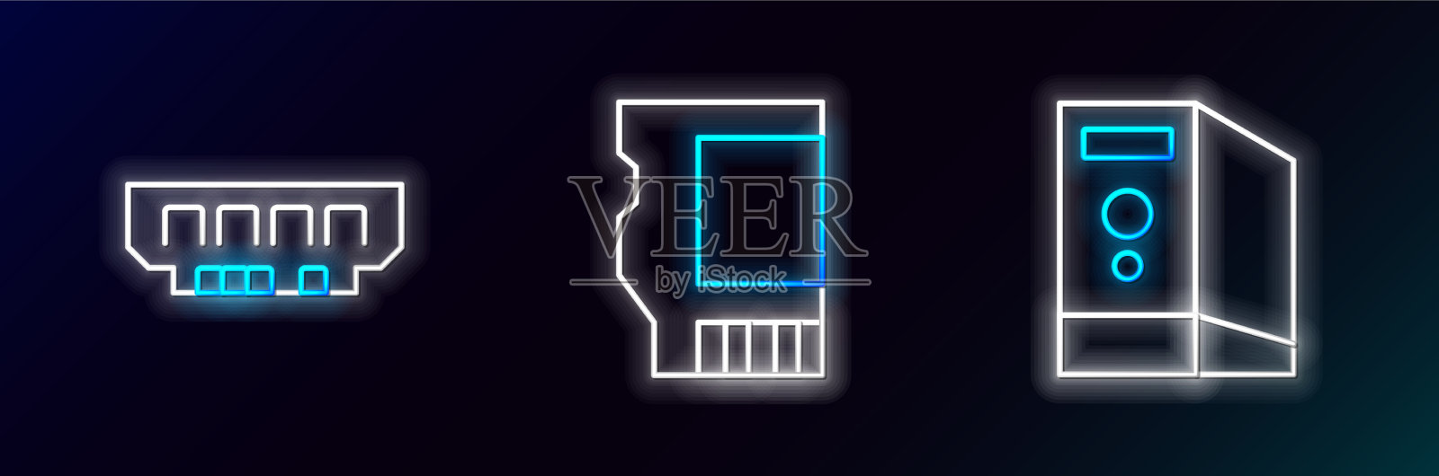 计算机随机存取设置行图标素材