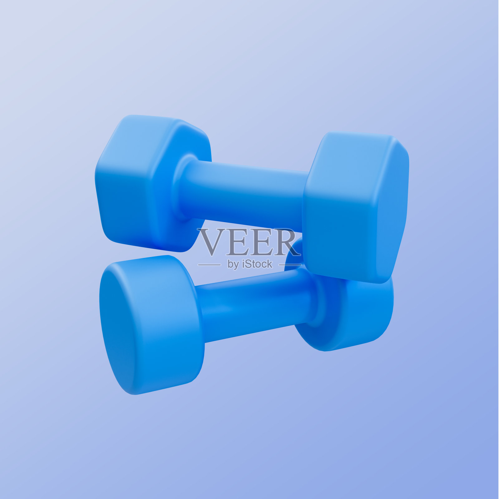 3d迷你哑铃。锻炼或锻炼的概念。3 d演示。照片摄影图片