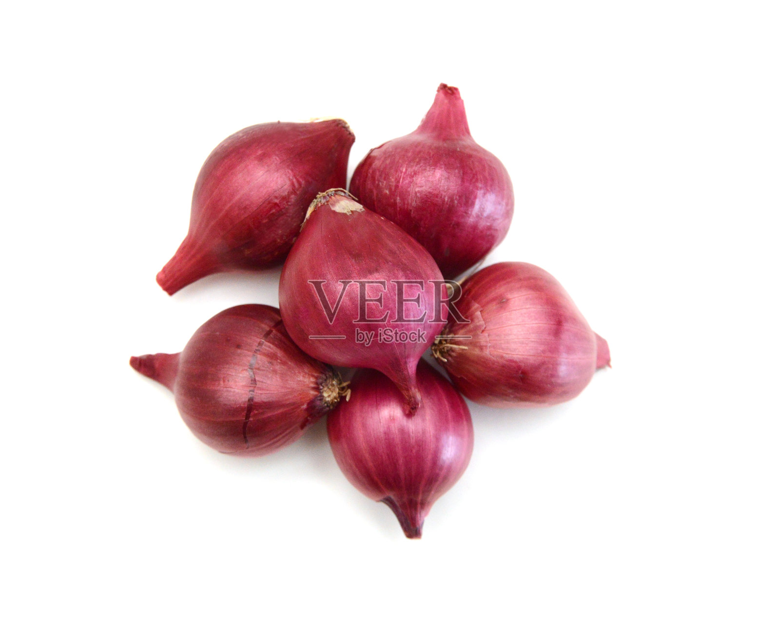 白色背景上孤立的红洋葱照片摄影图片