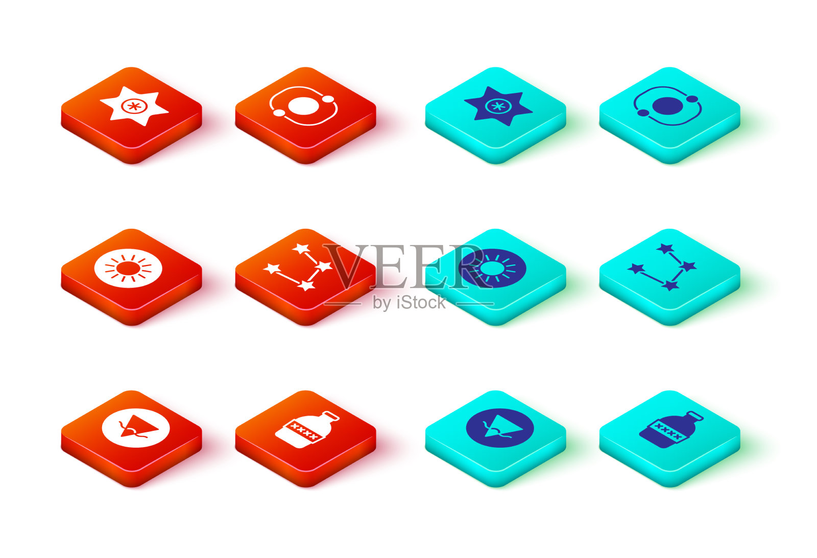 集土元素瓶水太阳之星图标素材