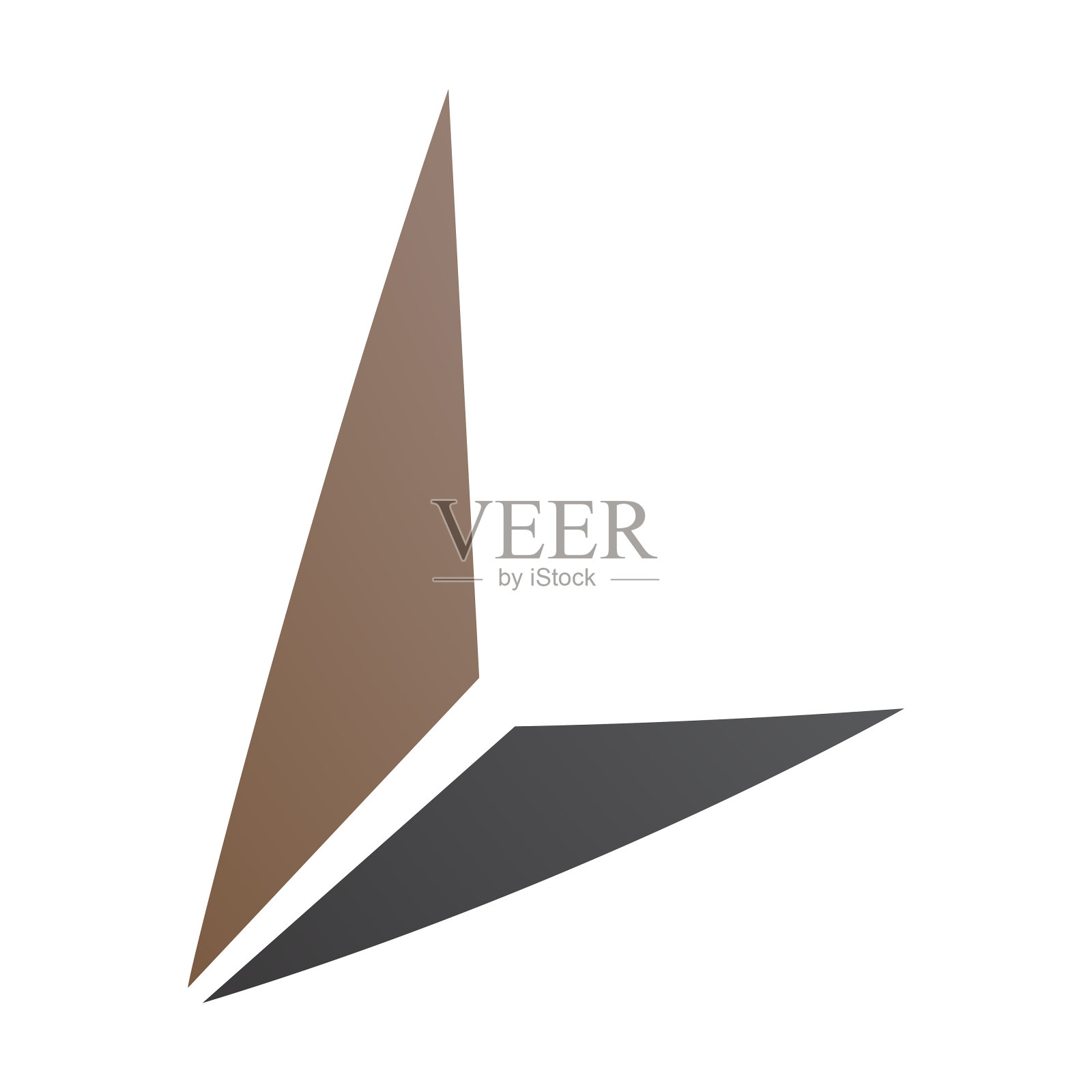 棕色和黑色字母L图标与三角形插画图片素材