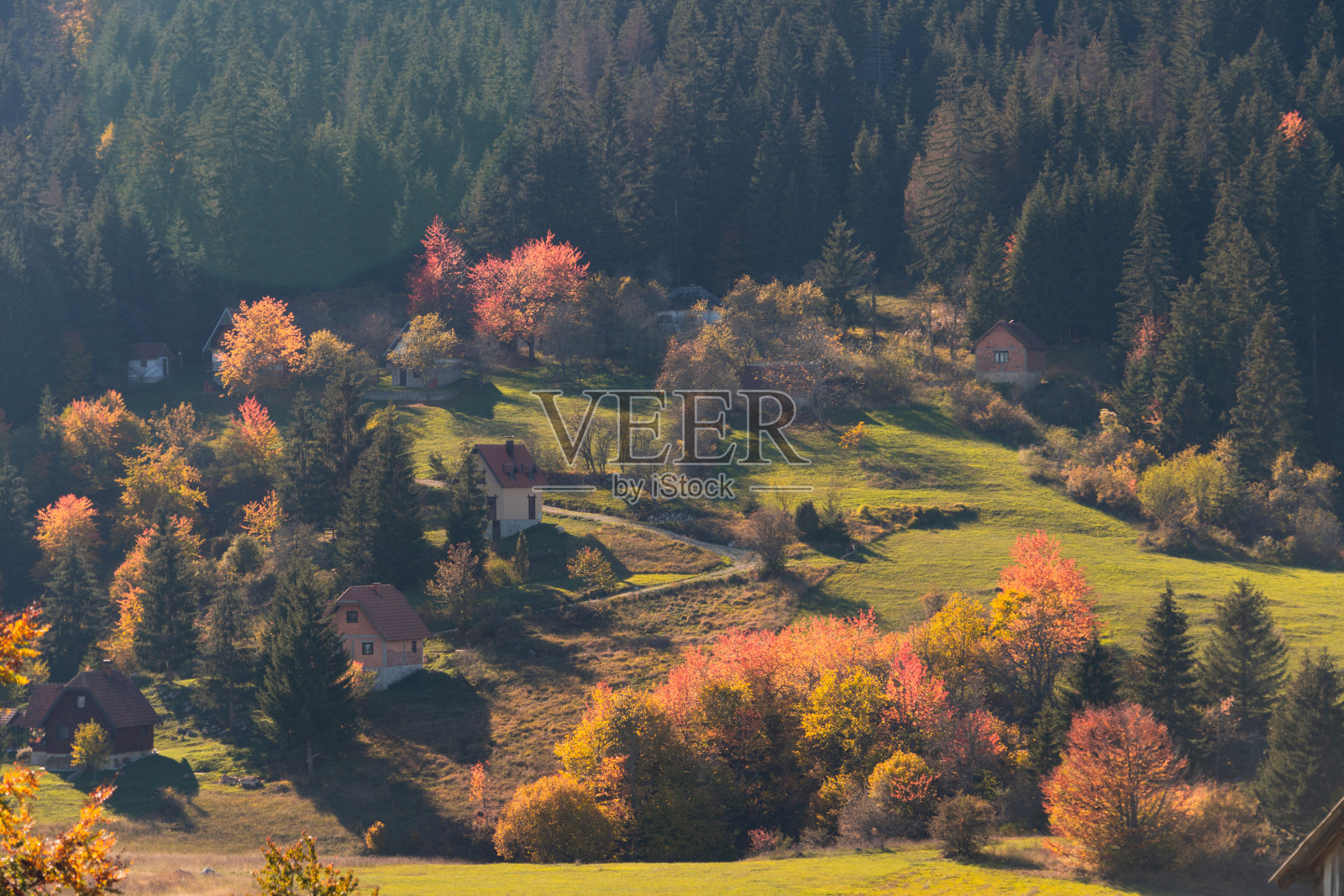 山间秋色照片摄影图片