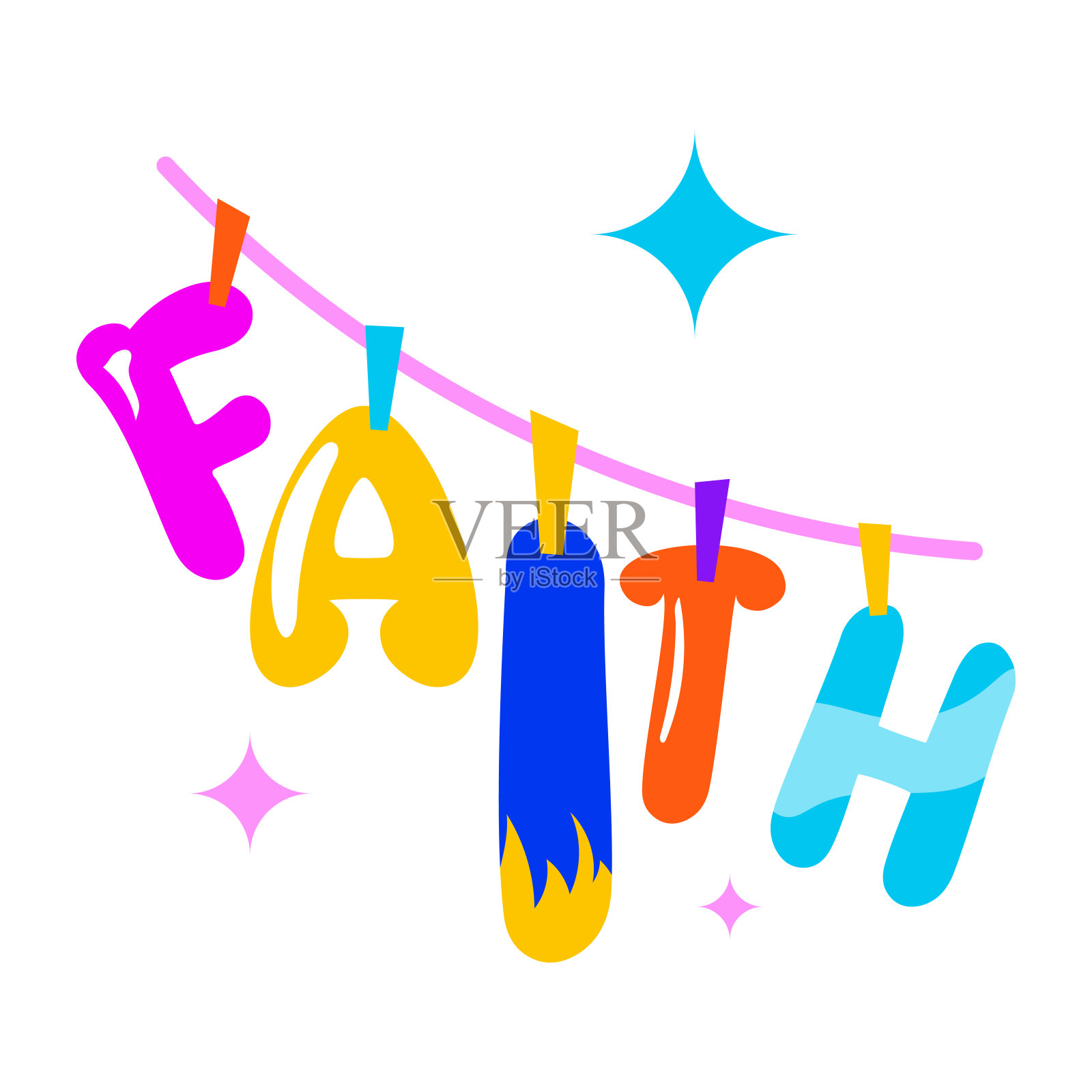 信仰一词插画图片素材