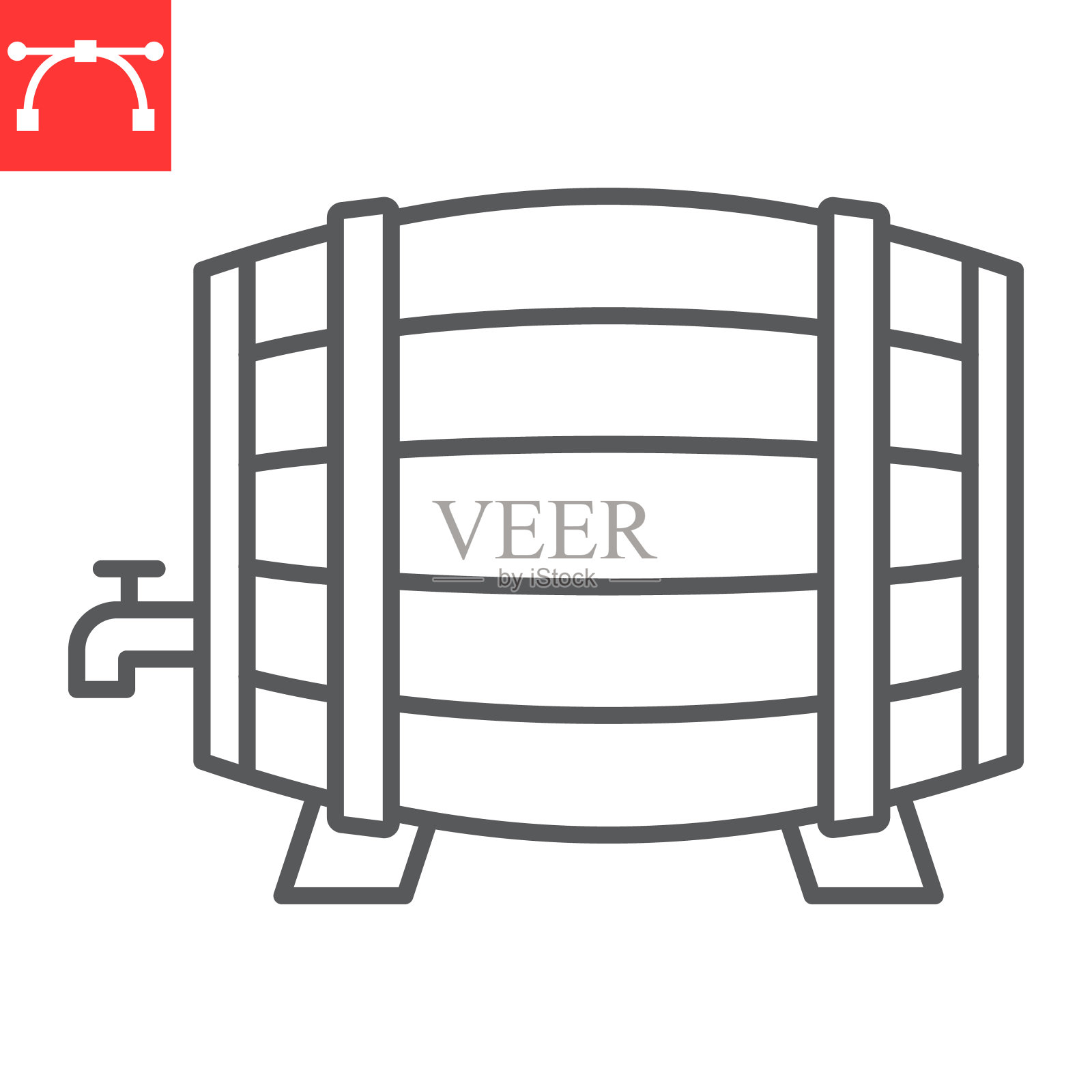 啤酒桶线图标插画图片素材