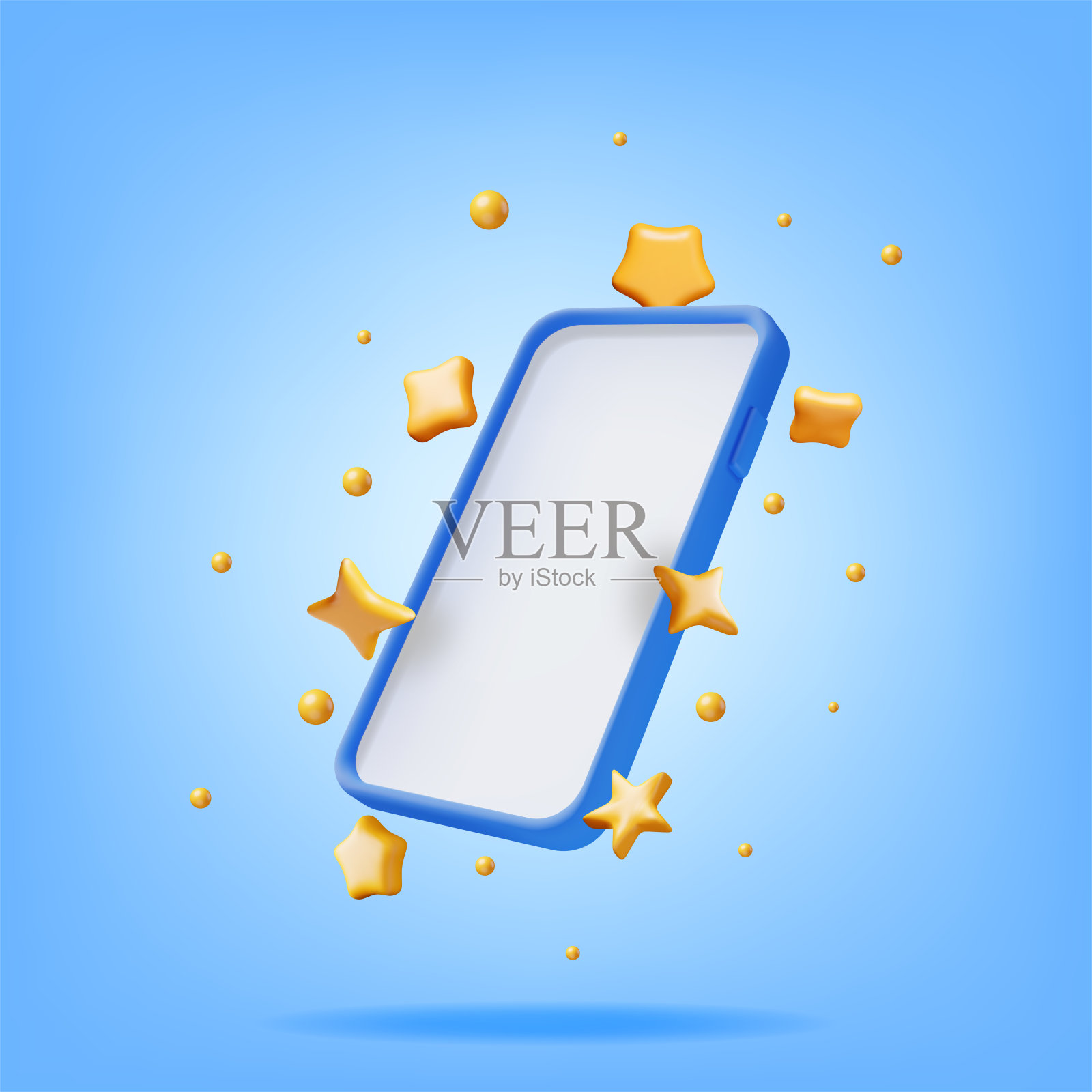 手机上的3D派对彩纸插画图片素材