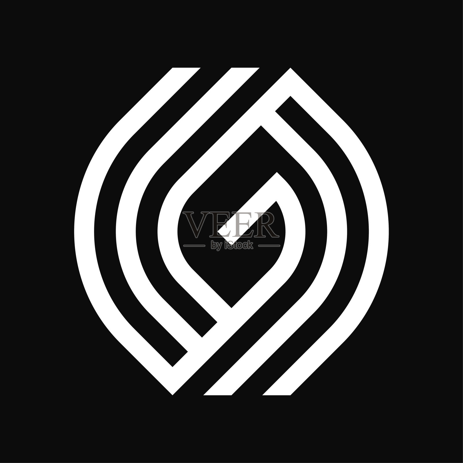 首字母G的未来主义线条设计照明插画图片素材