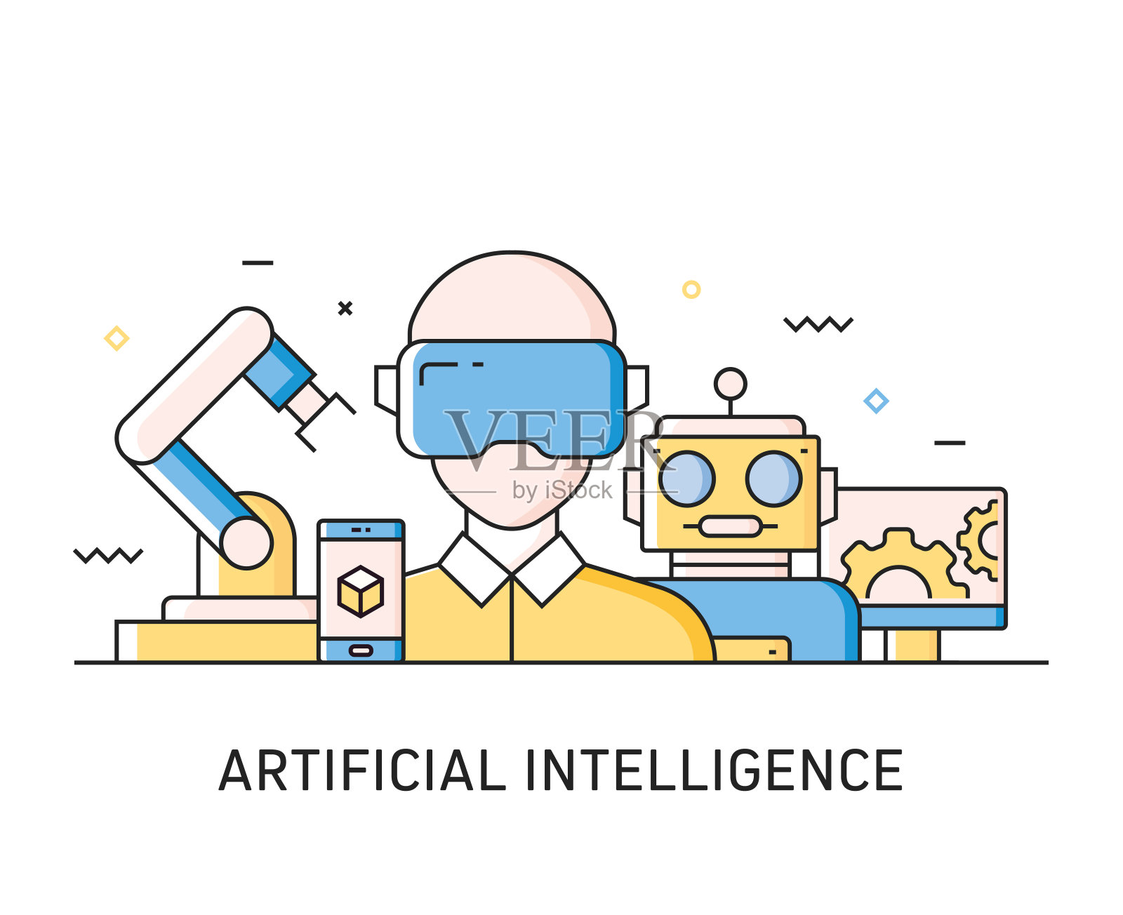 人工智能概念矢量图插画图片素材