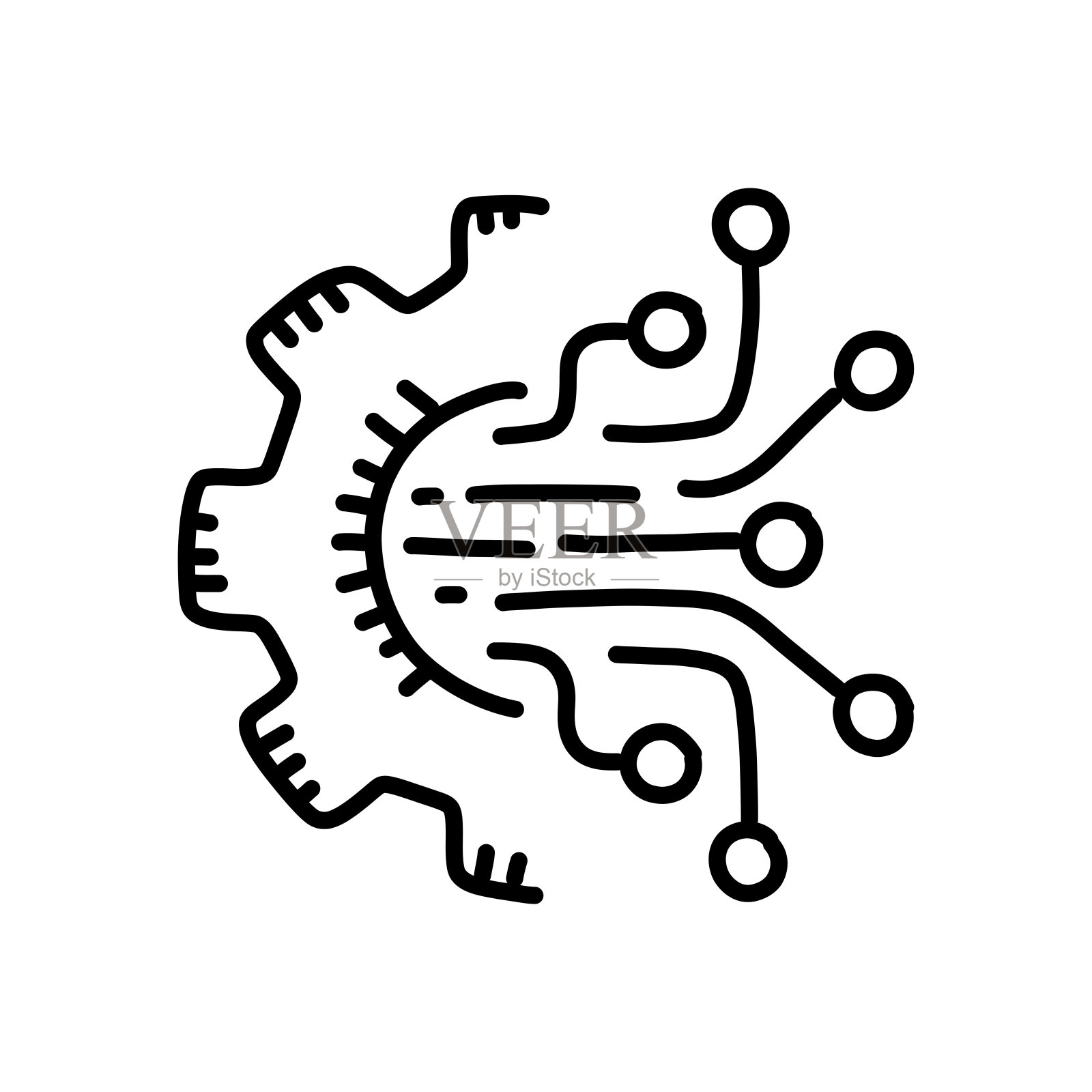 工业4.0手绘图标，涂鸦风格矢量插图插画图片素材