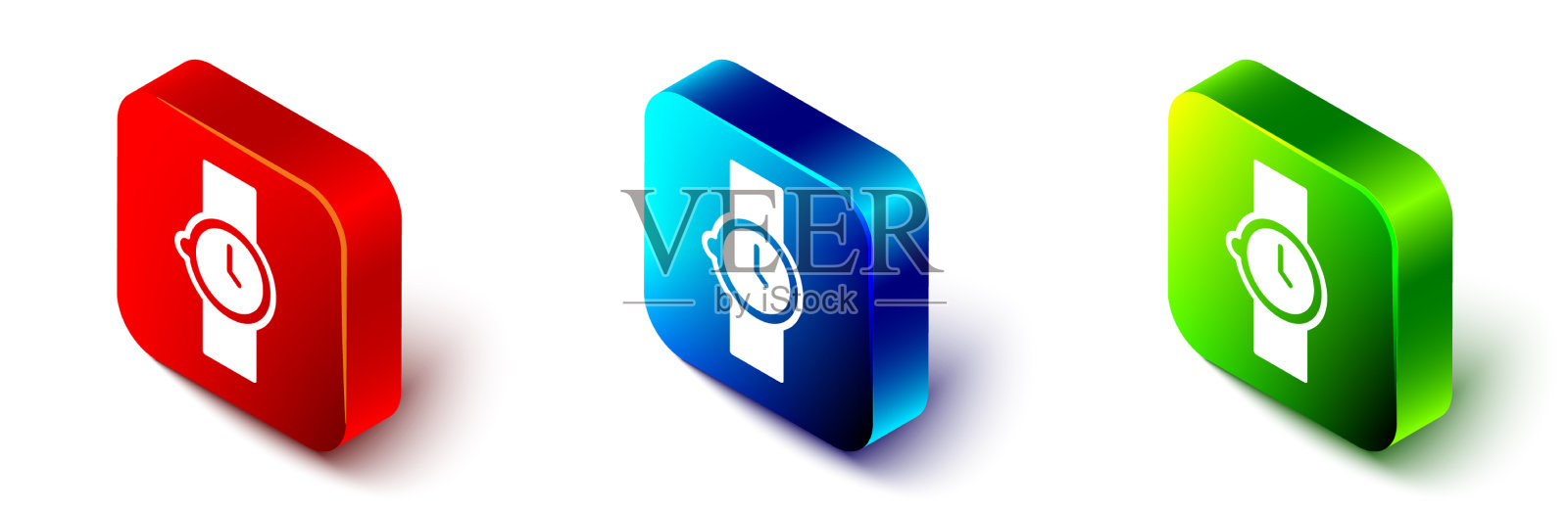 等距腕表图标隔离在白色图标素材